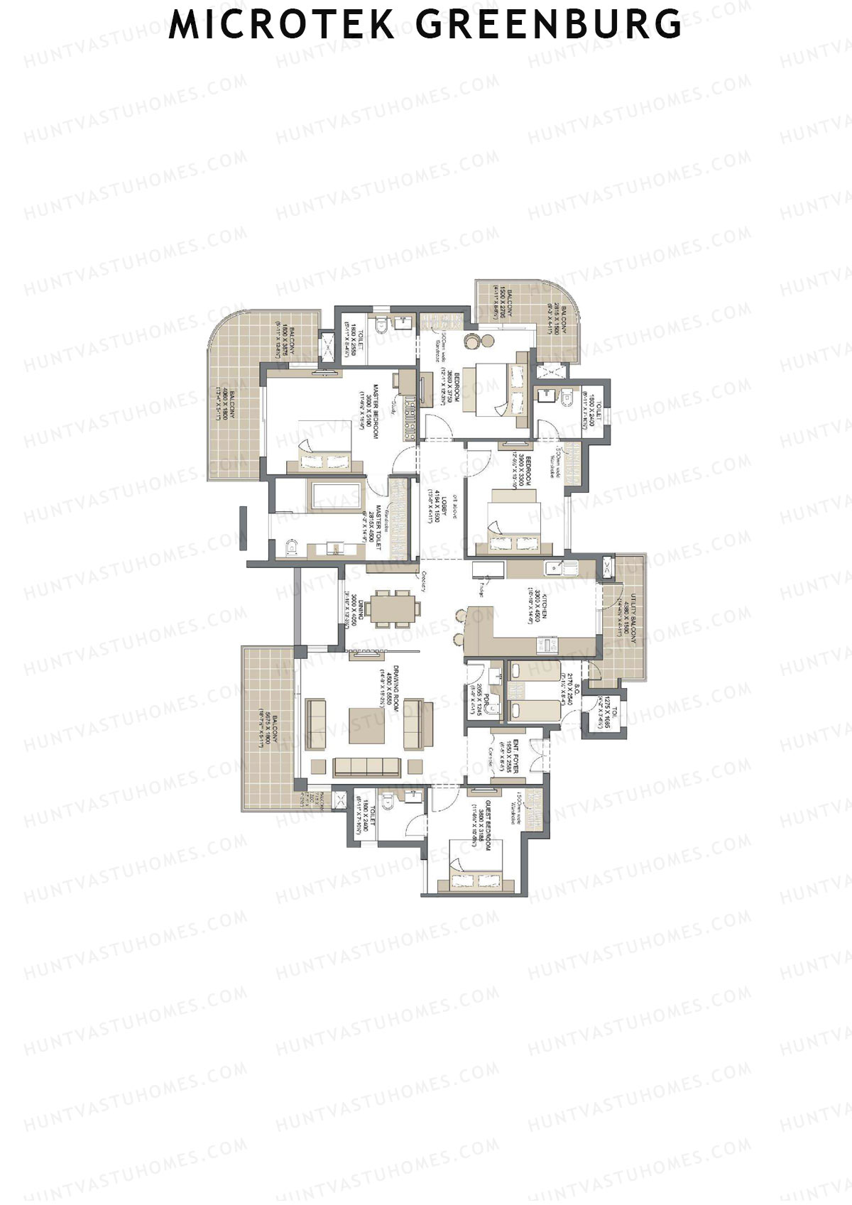 Microtek Greenburg Tower B Unit 2 Floor Plan