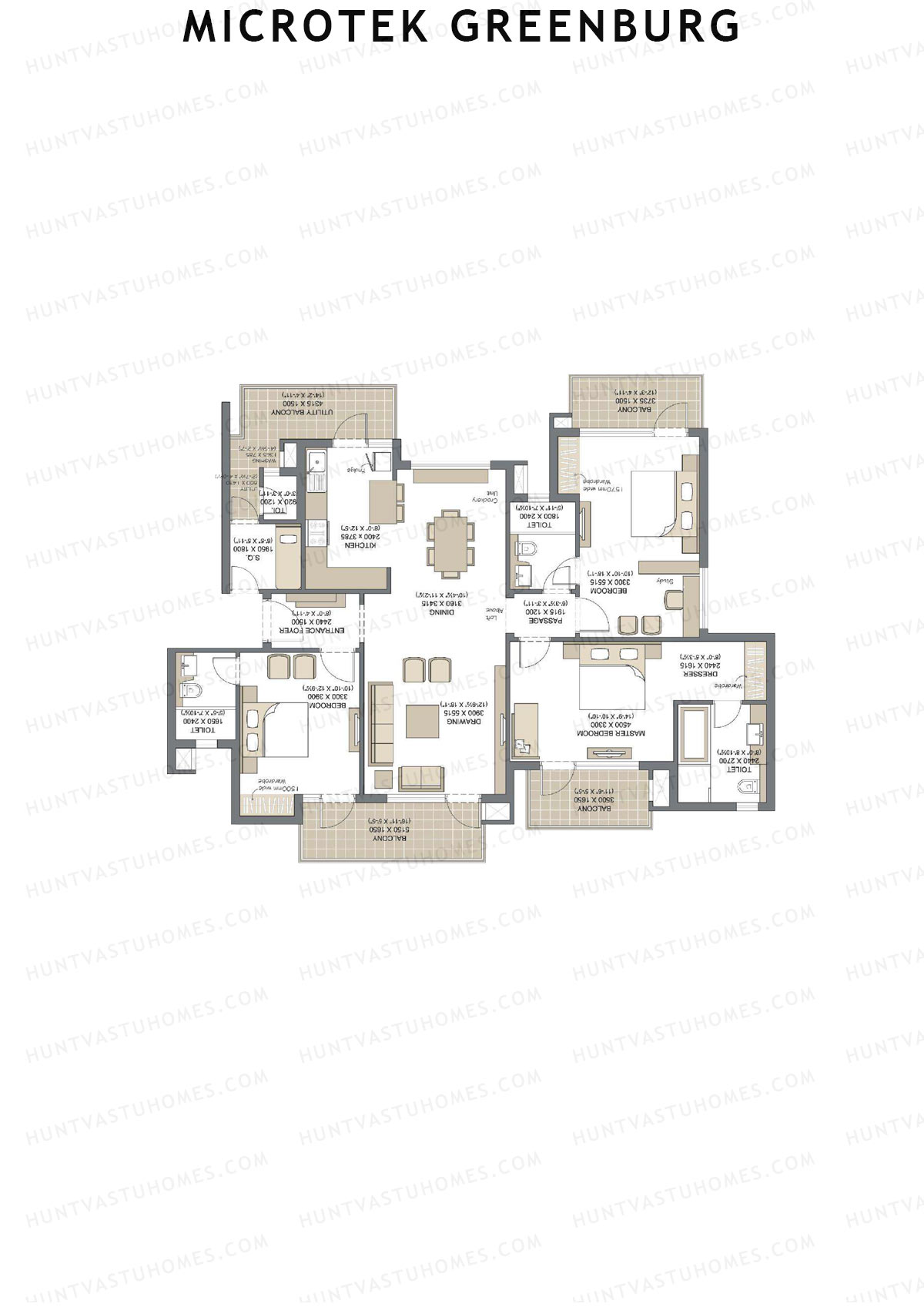 Microtek Greenburg Tower C Unit 4 Floor Plan