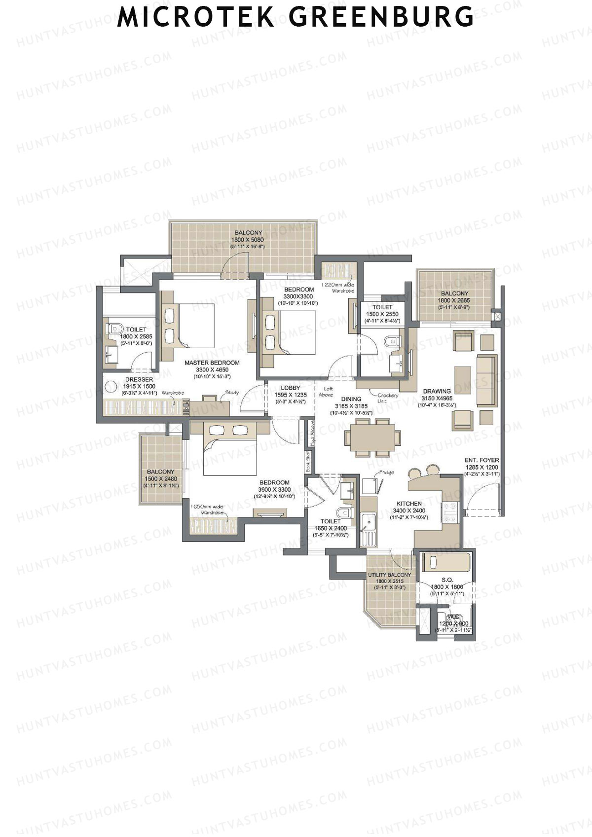 Microtek Greenburg Tower E Unit 2 Floor Plan