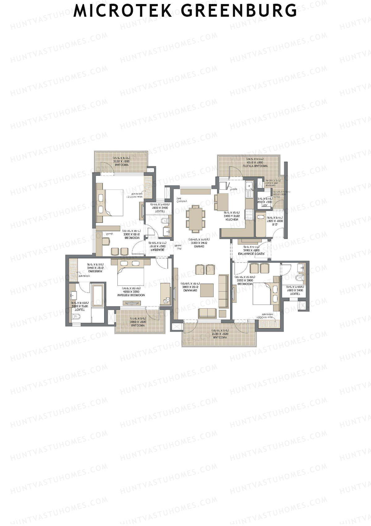 Microtek Greenburg Tower F Unit 1 Floor Plan