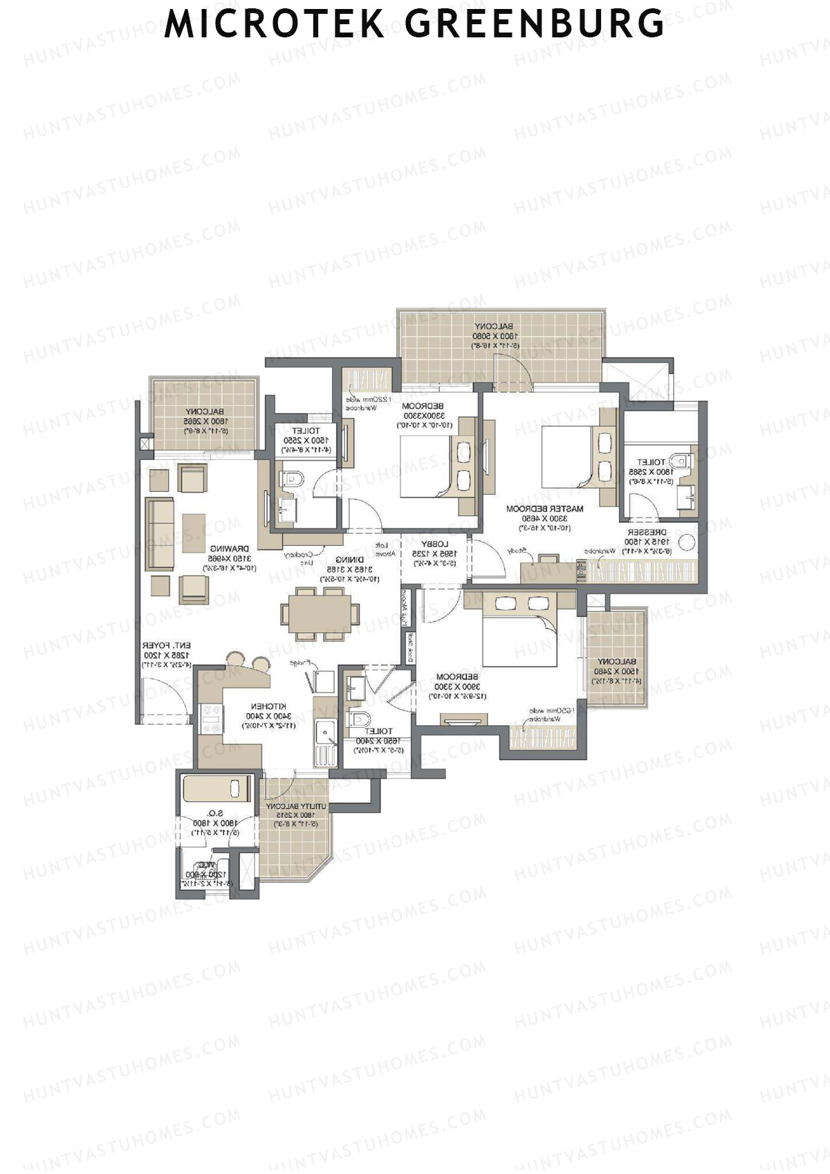 Microtek Greenburg Tower F Unit 3 Floor Plan