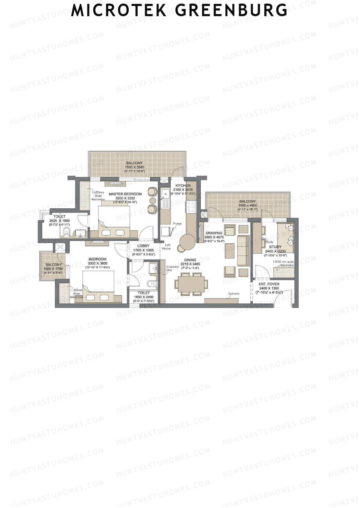 Microtek Greenburg Tower G Unit 2 Floor Plan