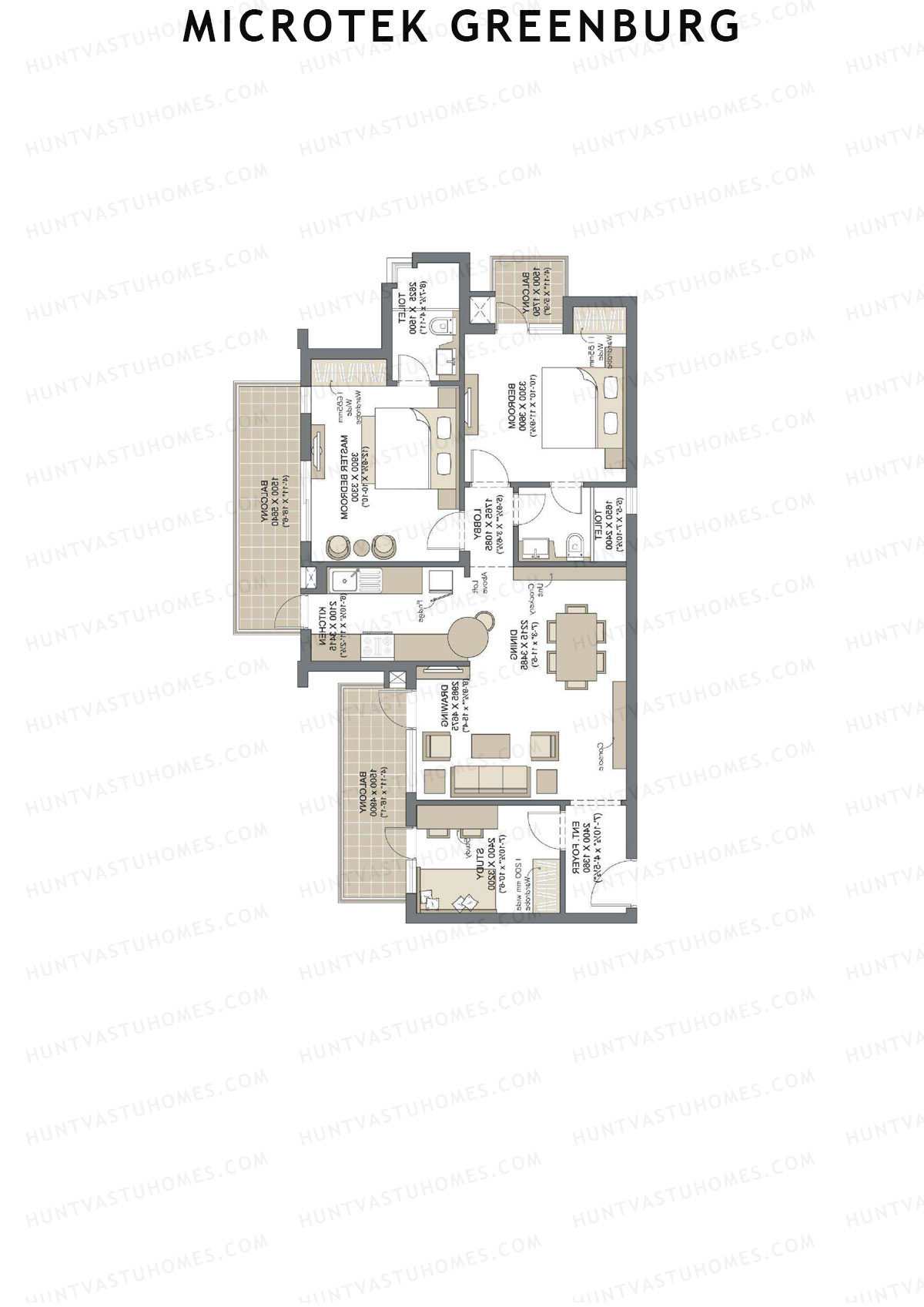 Microtek Greenburg Tower H Unit 1 Floor Plan