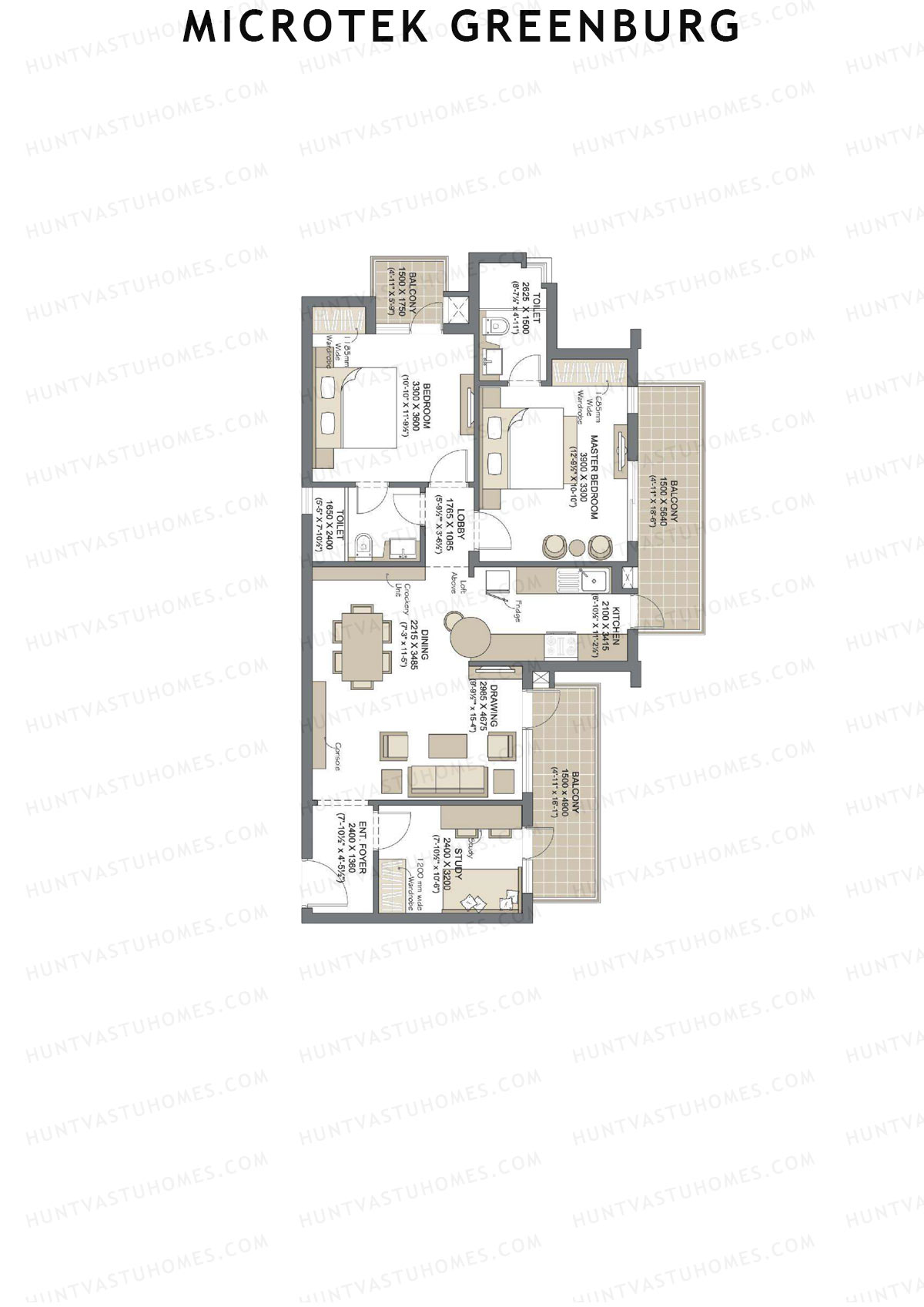 Microtek Greenburg Tower H Unit 2 Floor Plan