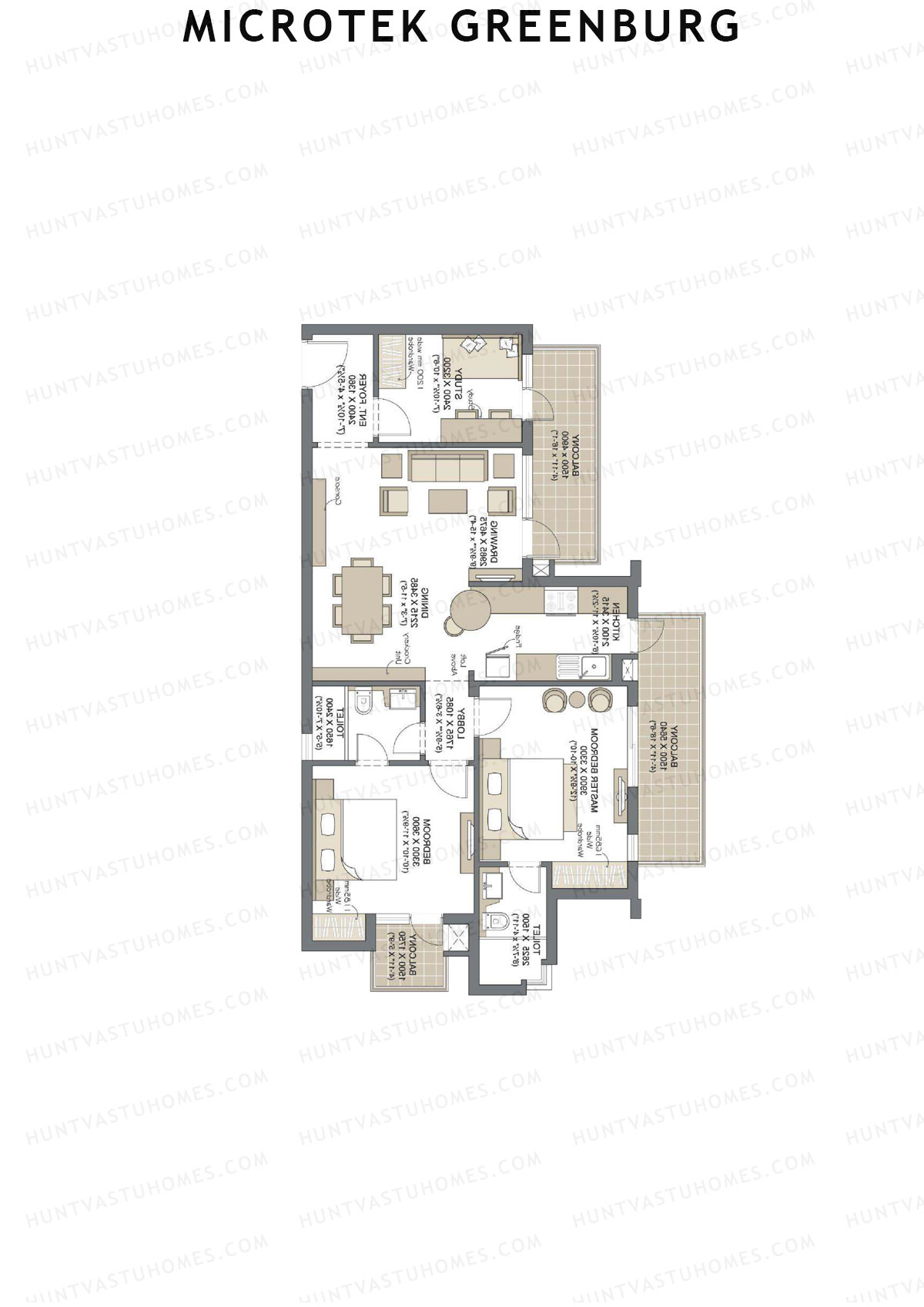 Microtek Greenburg Tower H Unit 3 Floor Plan