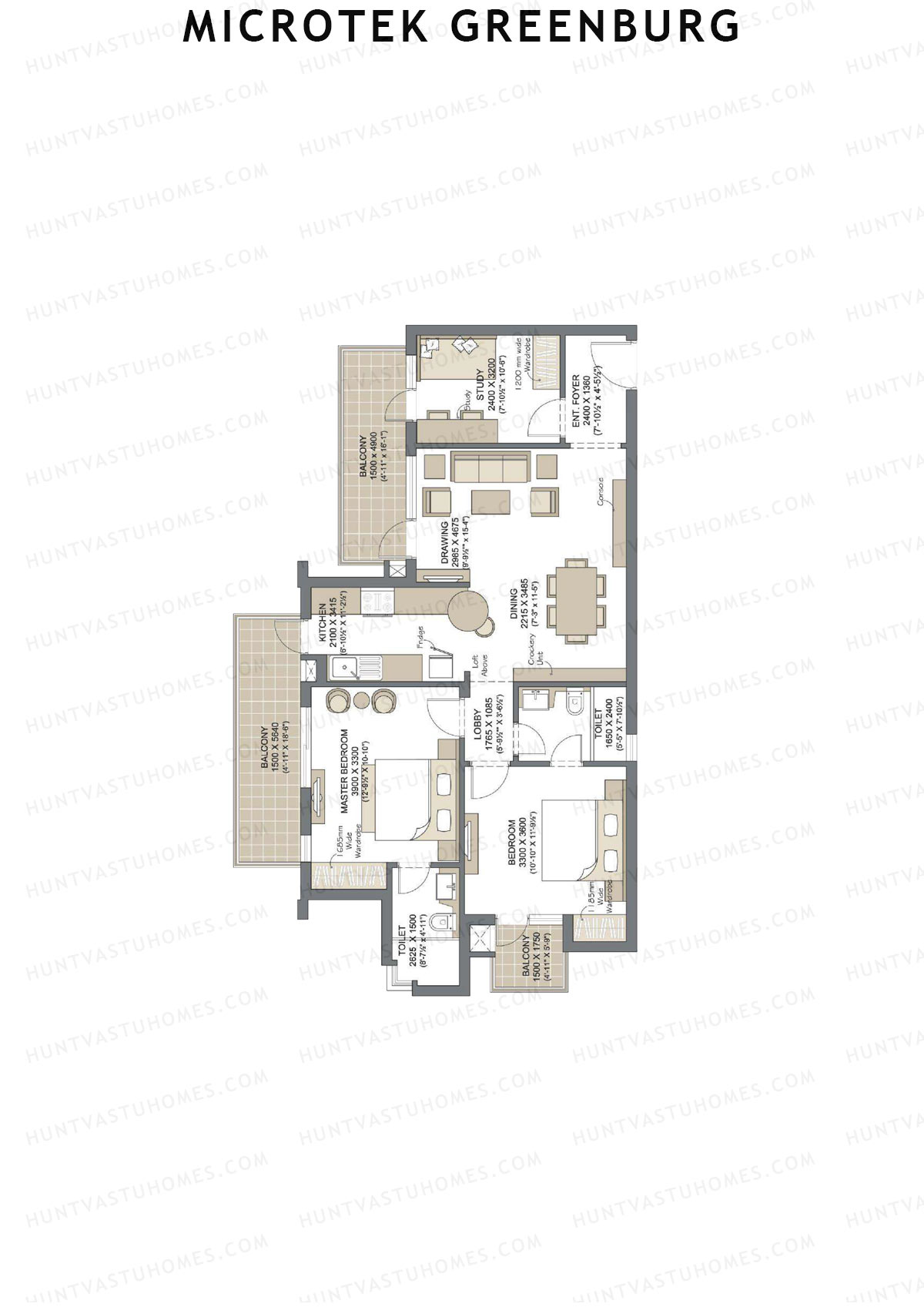 Microtek Greenburg Tower H Unit 4 Floor Plan