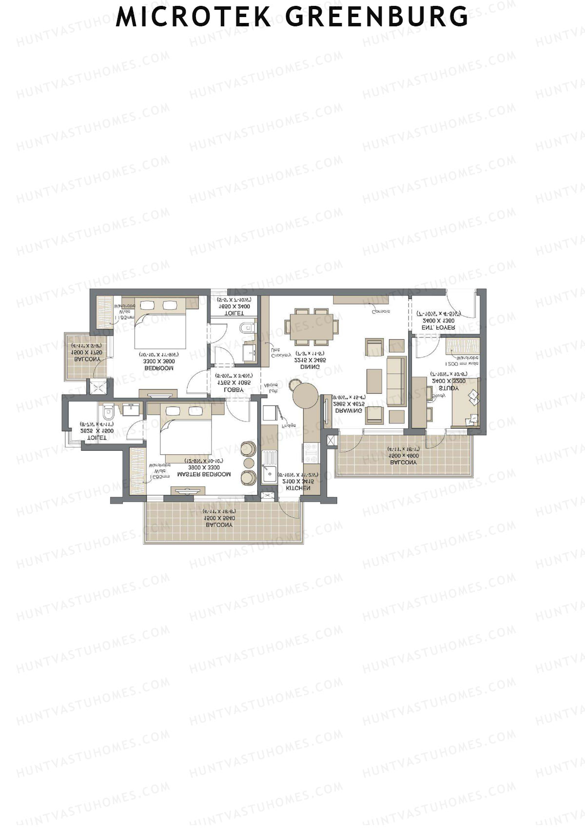 Microtek Greenburg Tower I Unit 3 Floor Plan