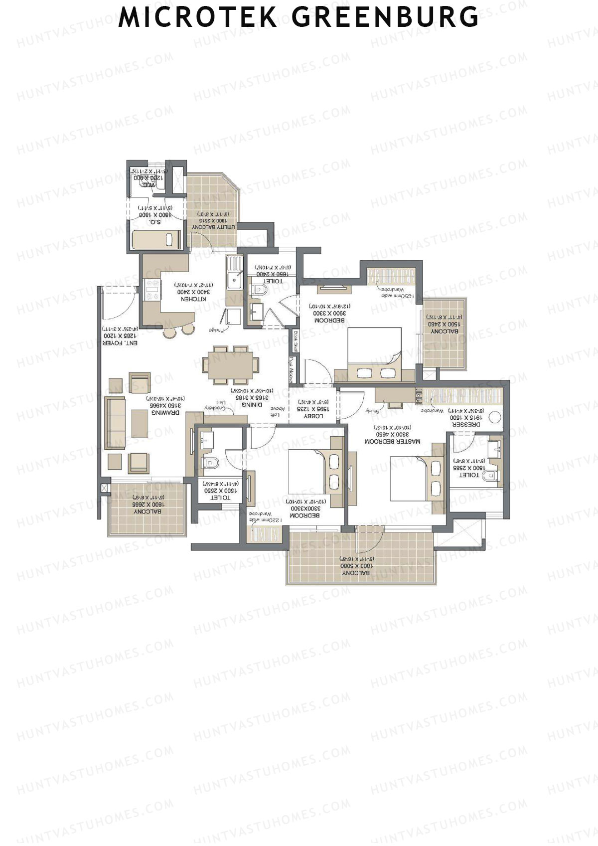 Microtek Greenburg Tower K Unit 2 Floor Plan