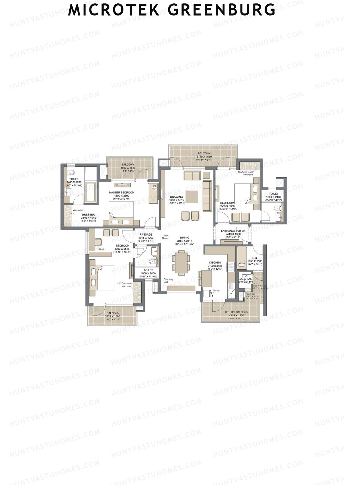 Microtek Greenburg Tower K Unit 4 Floor Plan