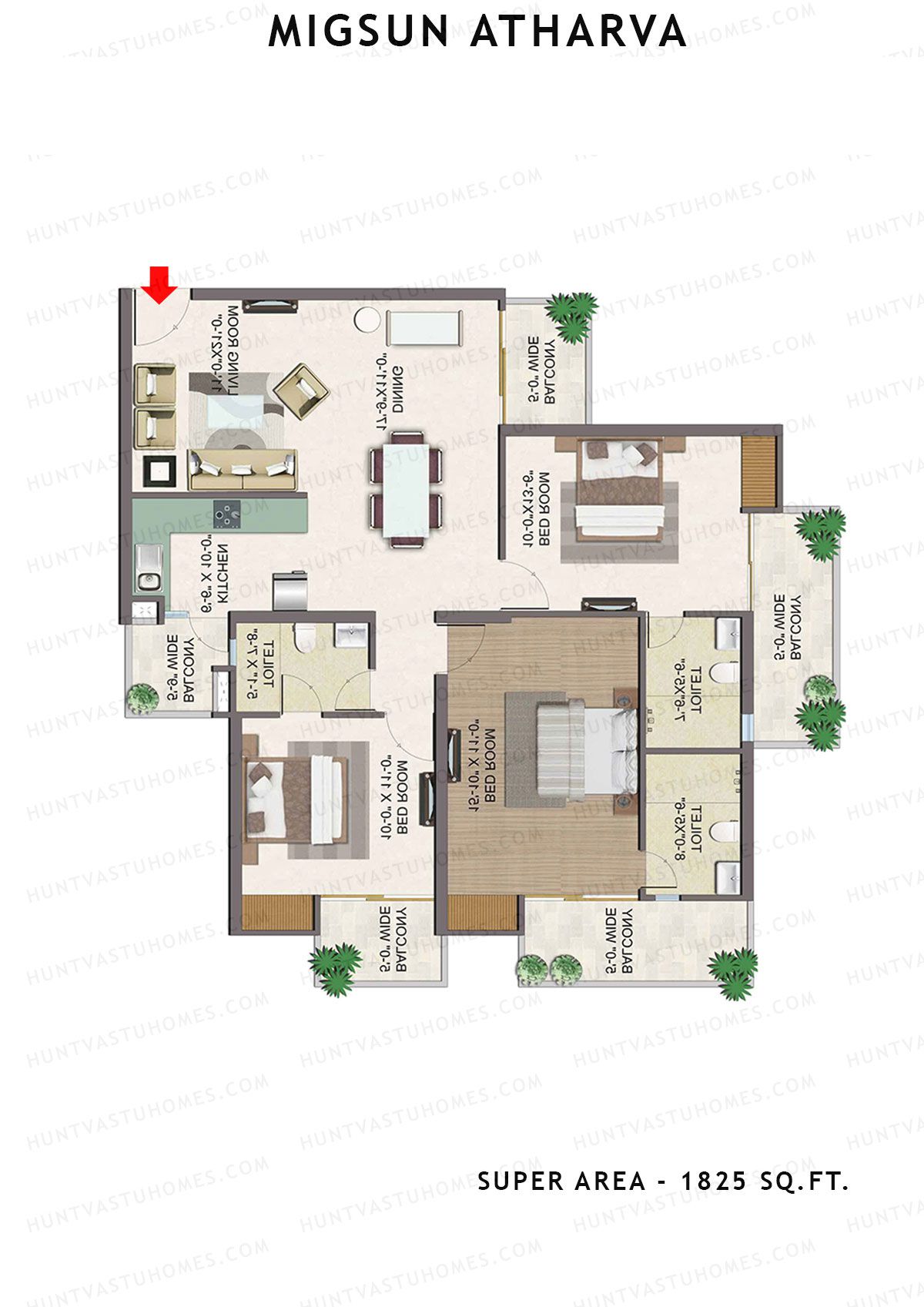 Migsun Atharva SUN 1 Unit 1 Floor Plan