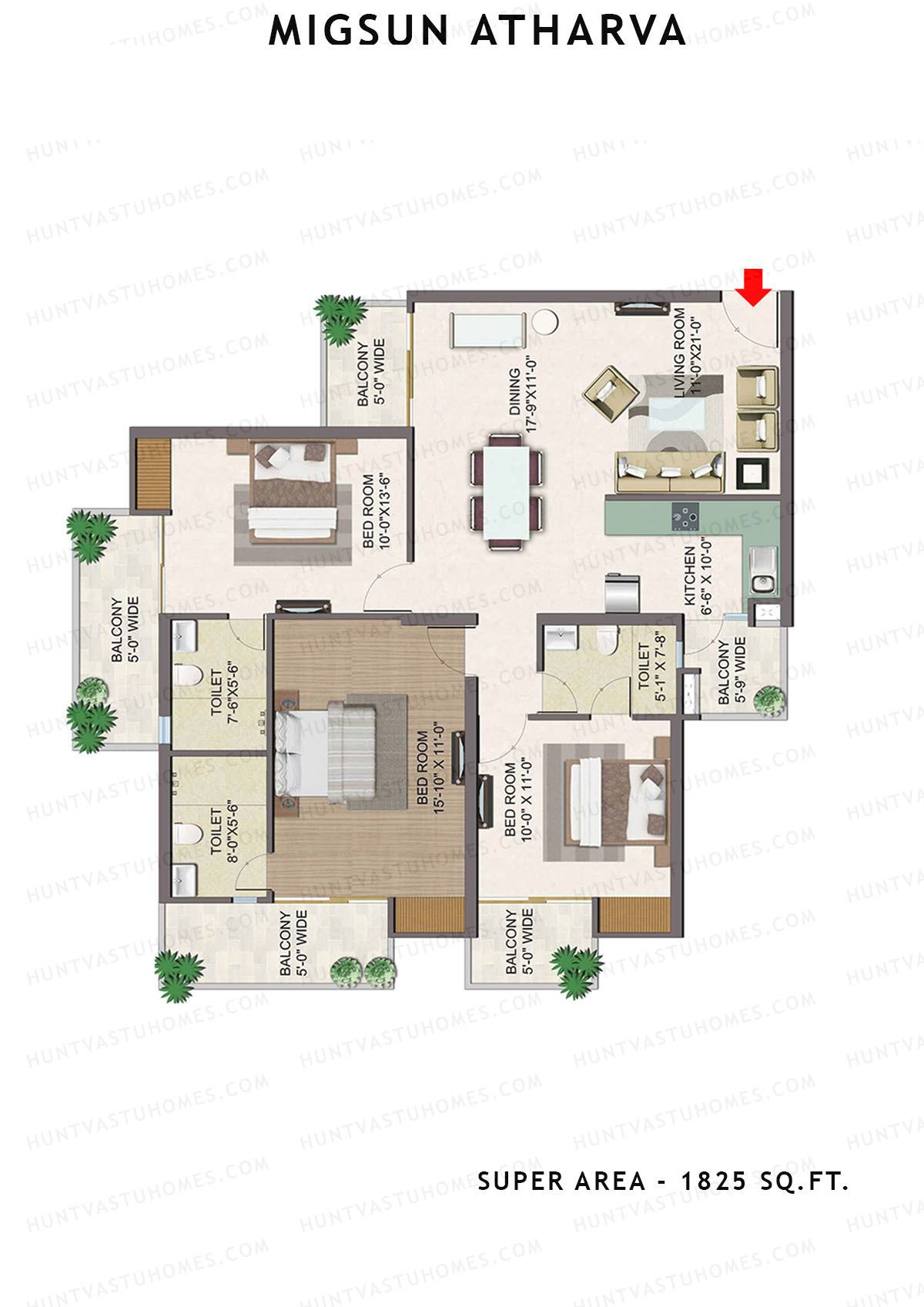 Migsun Atharva SUN 1 Unit 2 Floor Plan