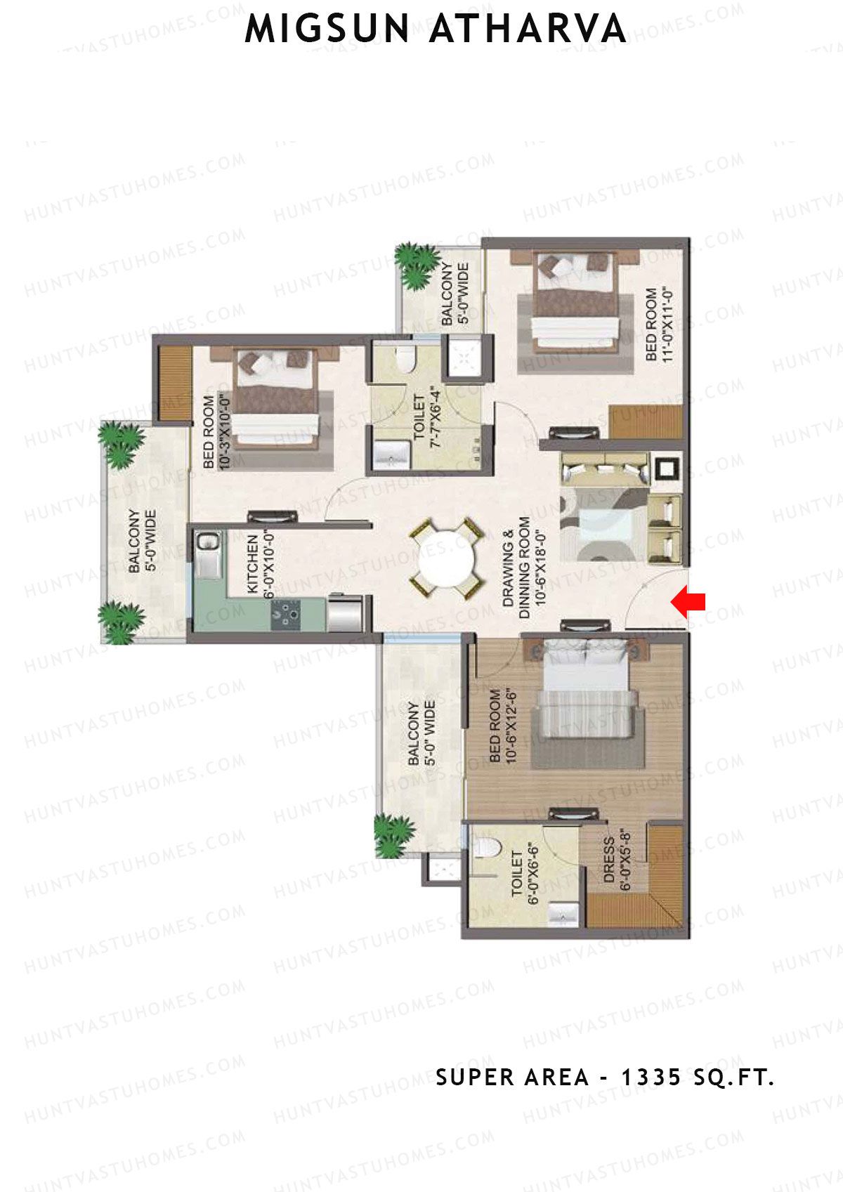 Migsun Atharva SUN 2 Unit 3 Floor Plan