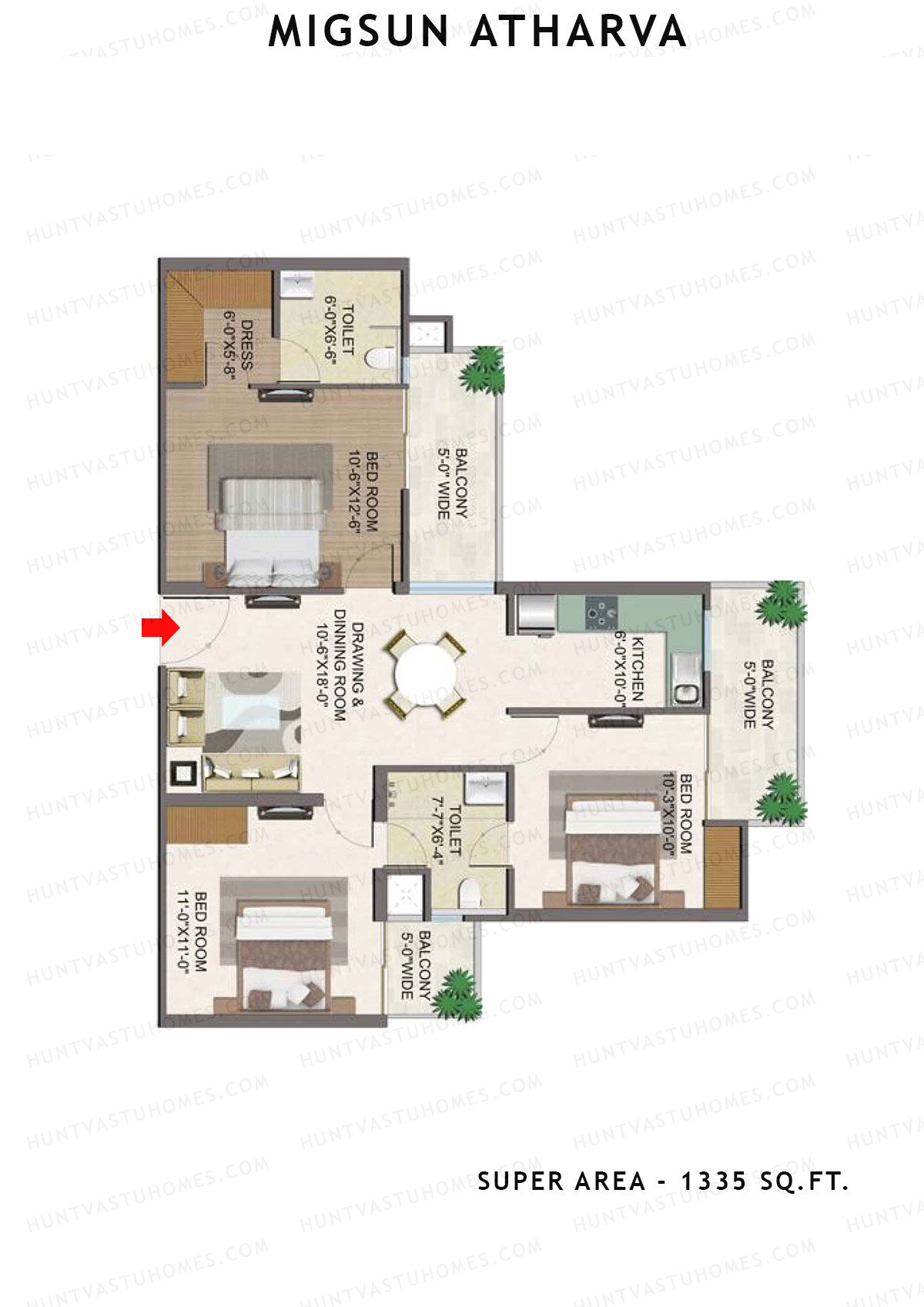 Migsun Atharva SUN 2 Unit 4 Floor Plan