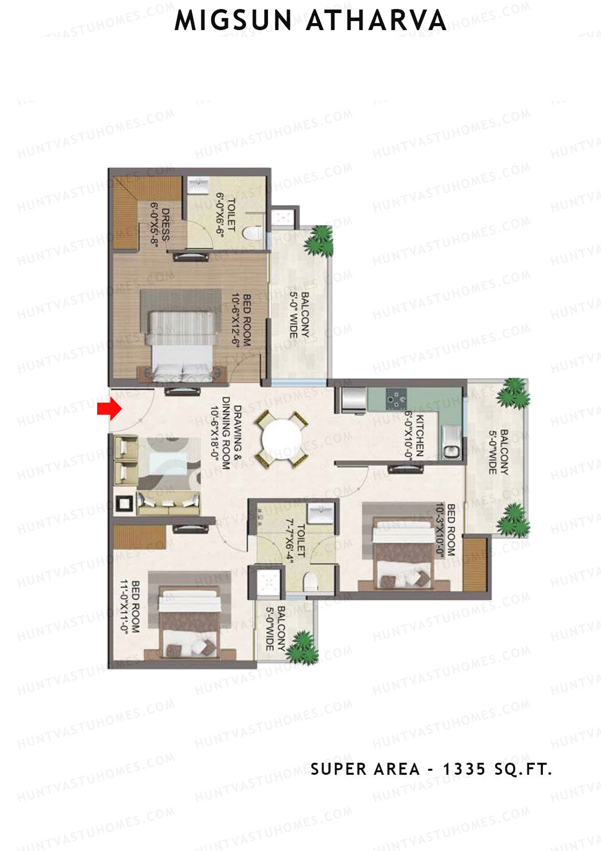 Migsun Atharva SUN 2 Unit 6 Floor Plan