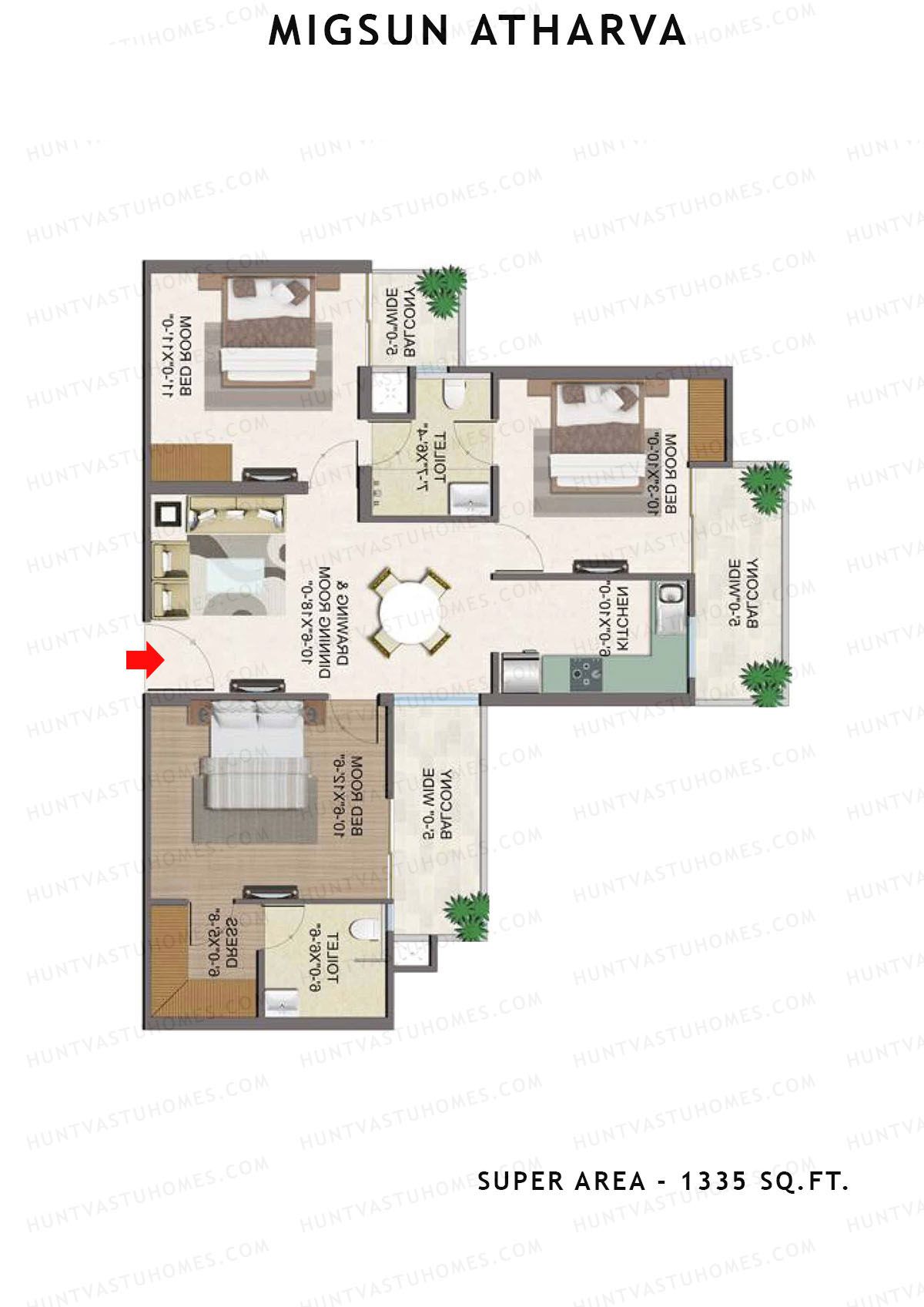 Migsun Atharva SUN 3 Unit 5 Floor Plan