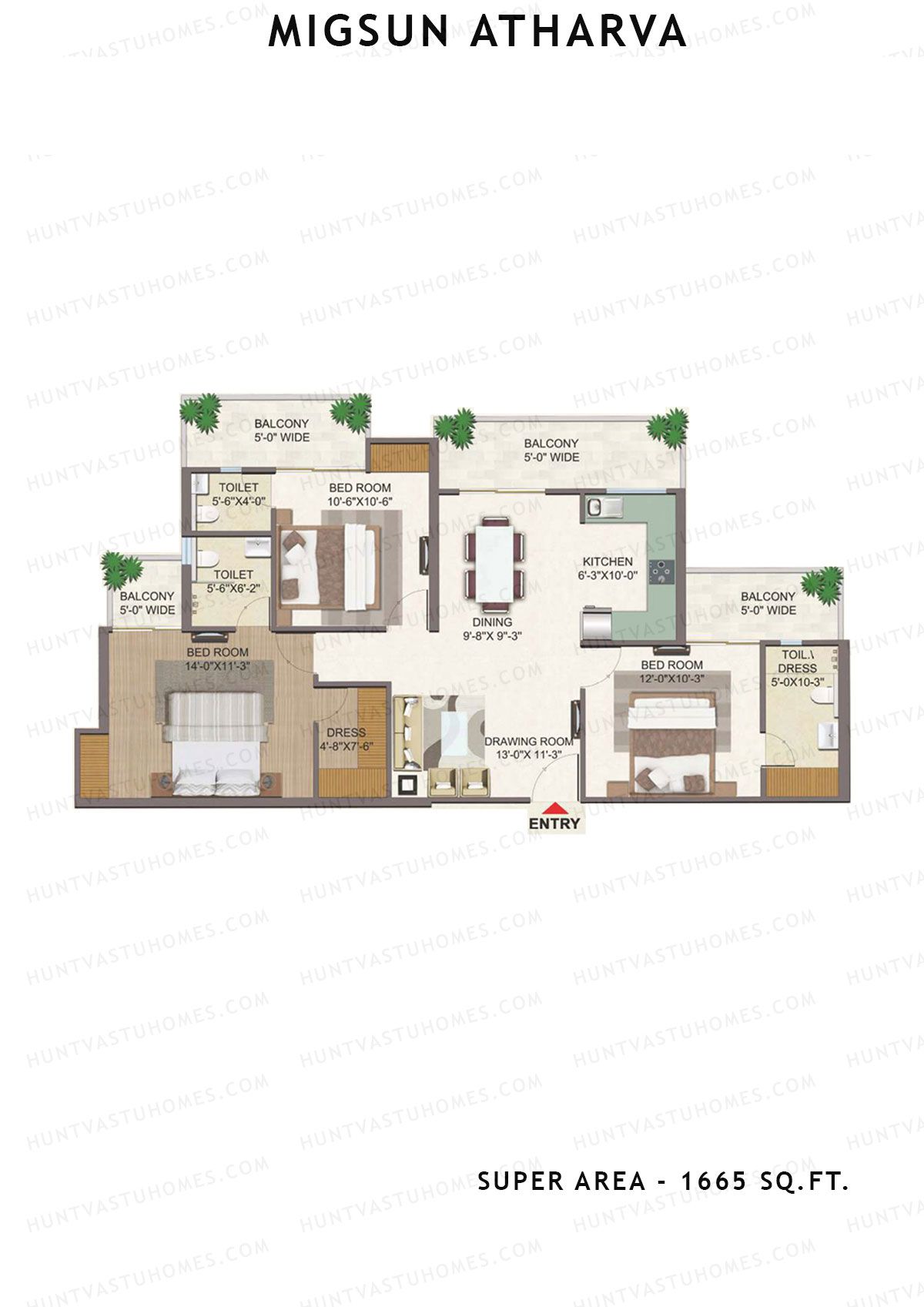 Migsun Atharva SUN 4 Unit 2 Floor Plan