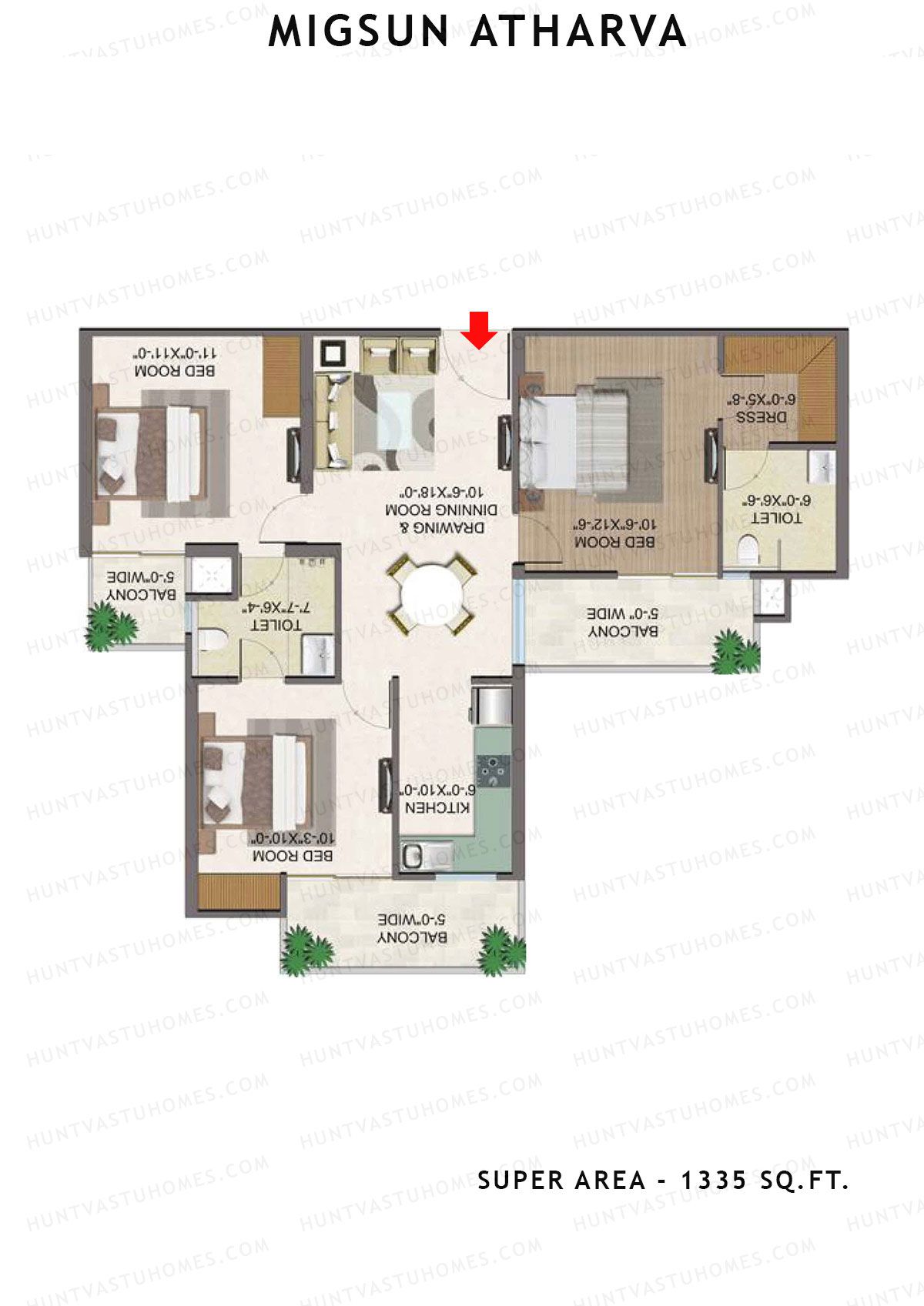 Migsun Atharva SUN 4 Unit 5 Floor Plan