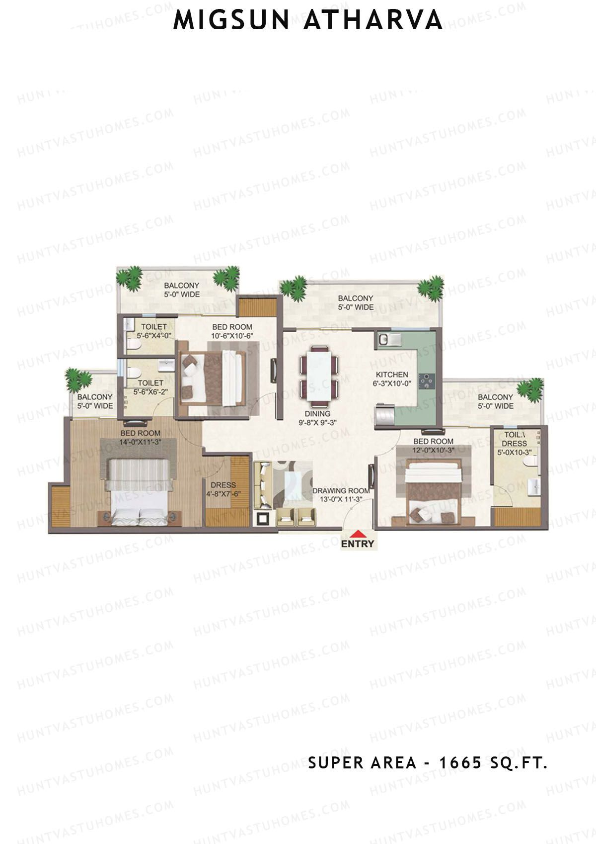 Migsun Atharva SUN 5 Unit 2 Floor Plan