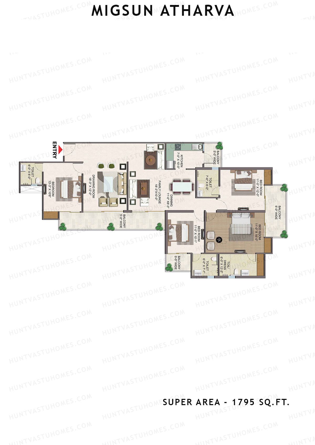 Migsun Atharva SUN 3 Unit 7 Floor Plan