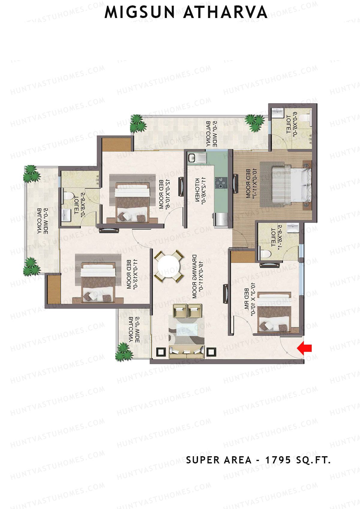 Migsun Atharva SUN 5 Unit 1 Floor Plan