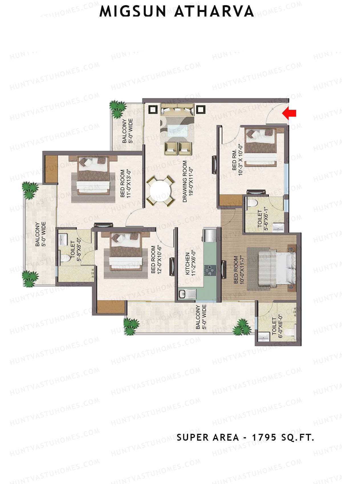 Migsun Atharva SUN 5 Unit 6 Floor Plan
