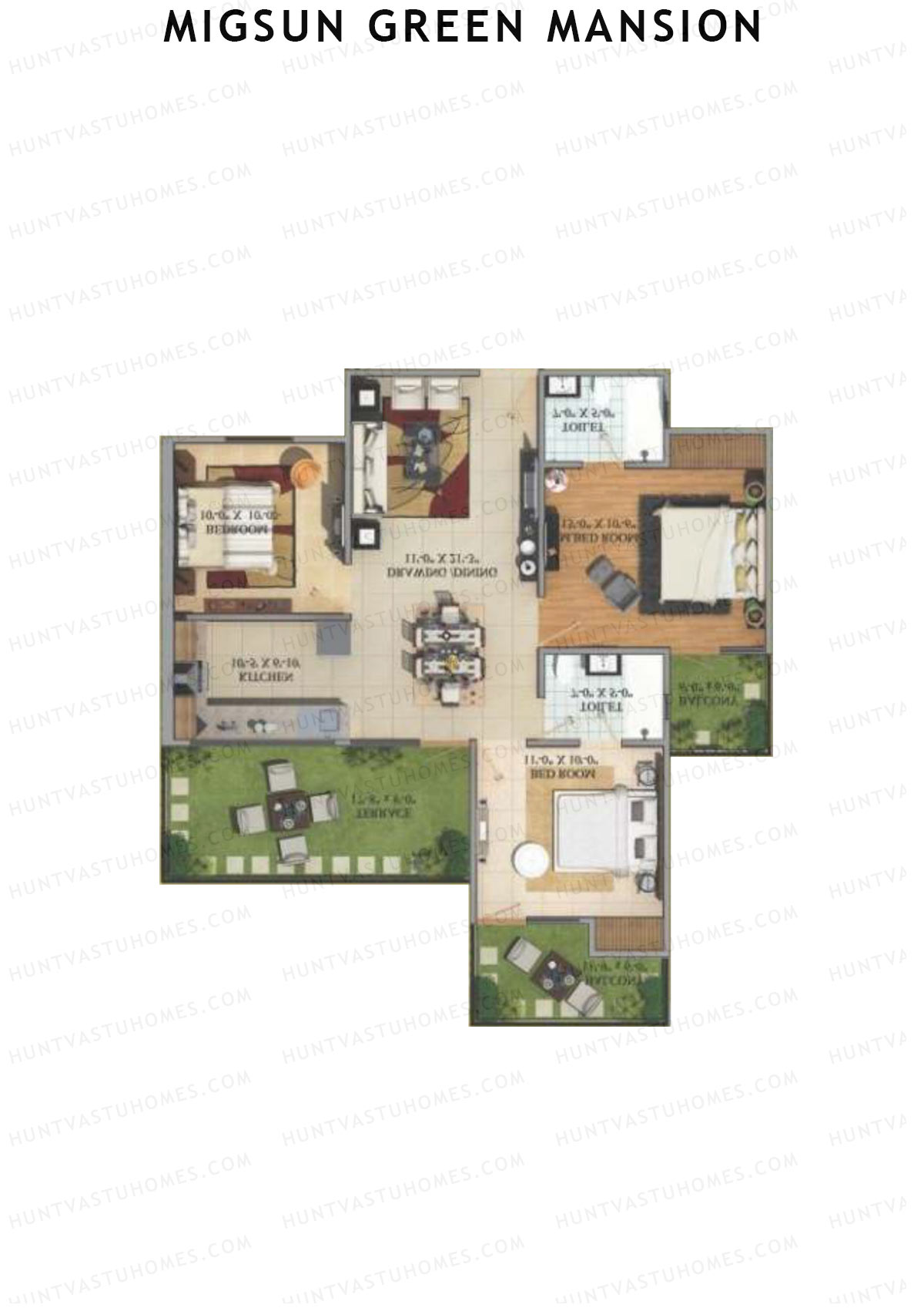 Migsun Green Mansion Royal Unit 12 Floor Plan