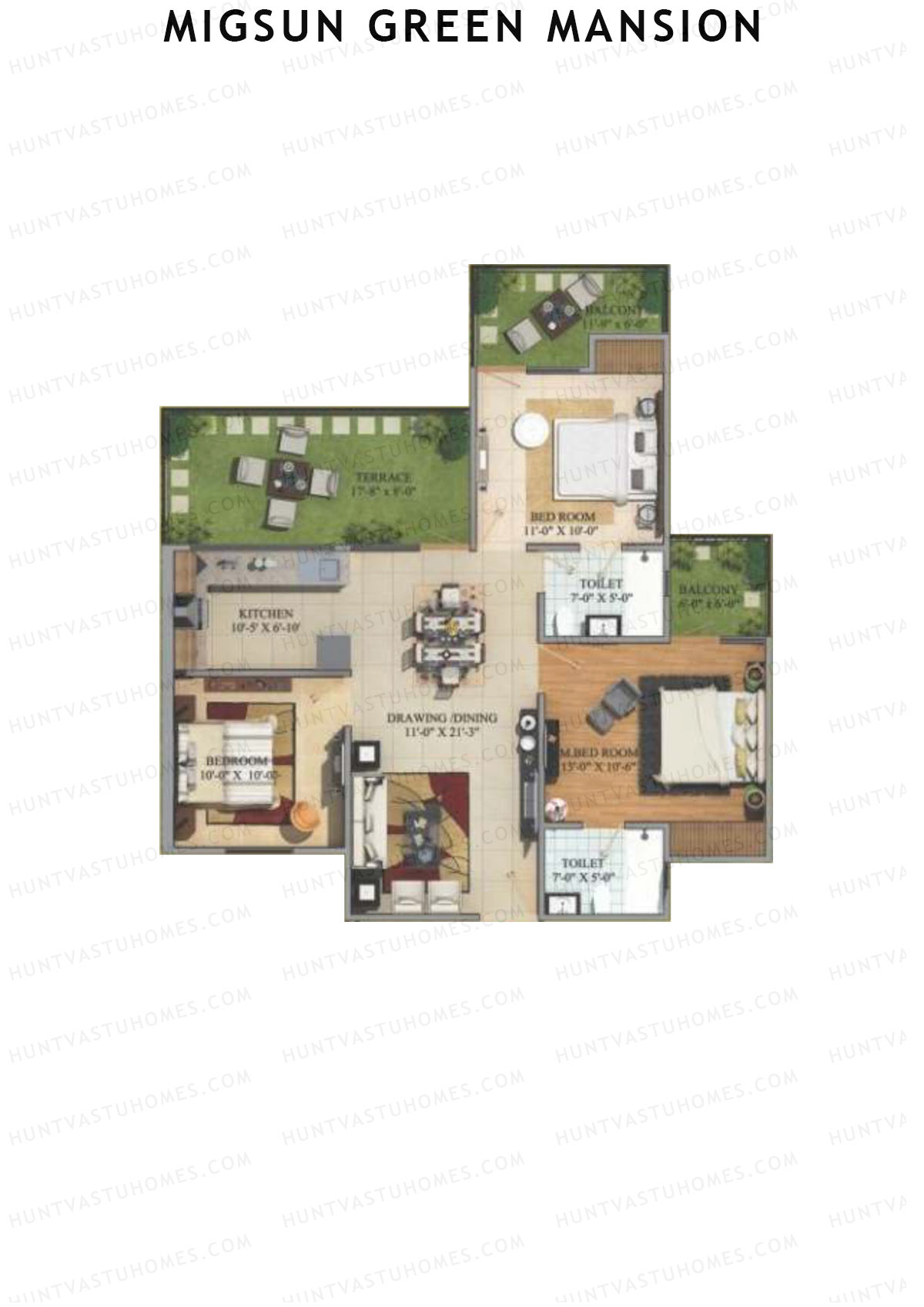 Migsun Green Mansion Royal Unit 1 Floor Plan
