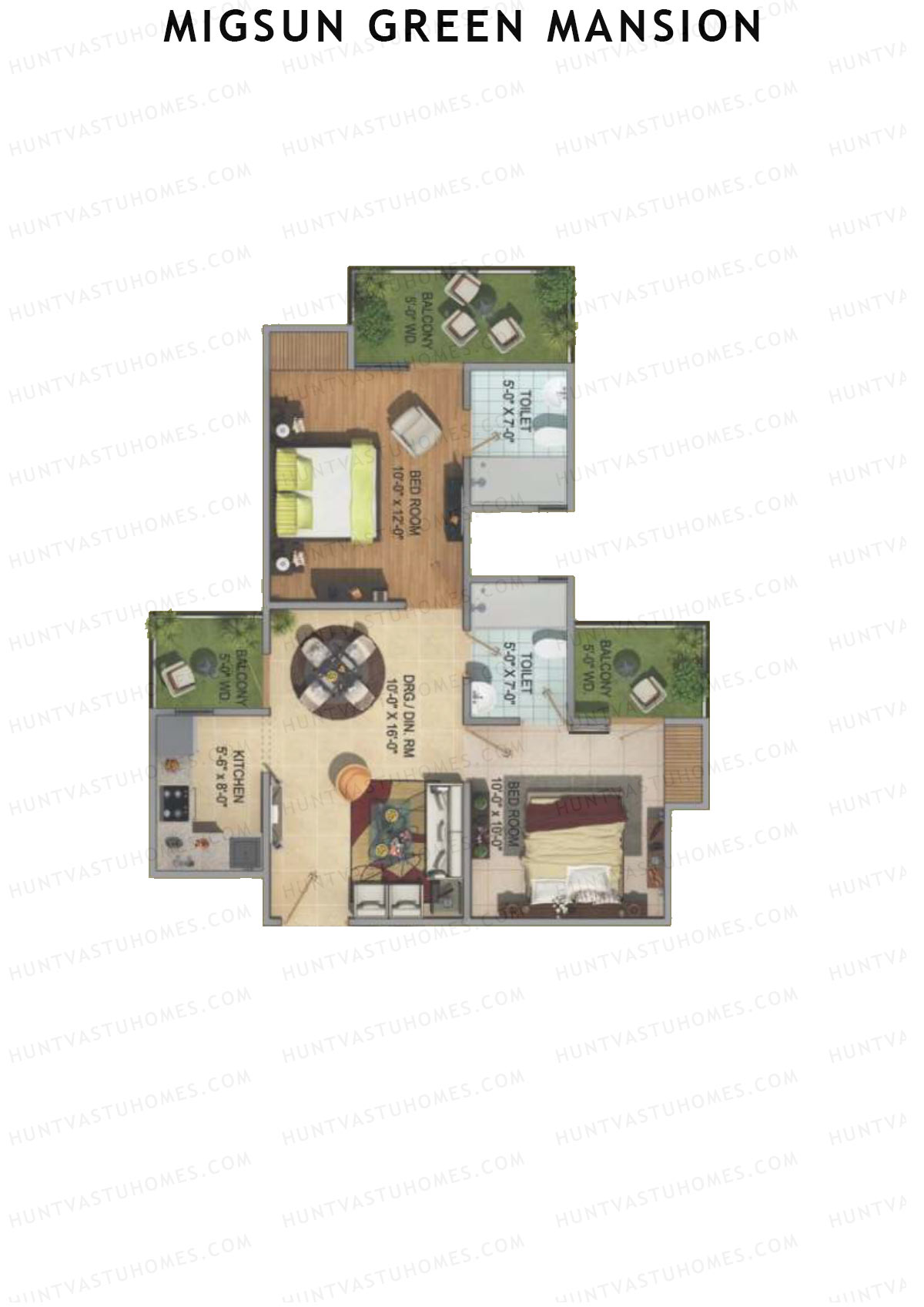 Migsun Green Mansion Royal Unit 3 Floor Plan