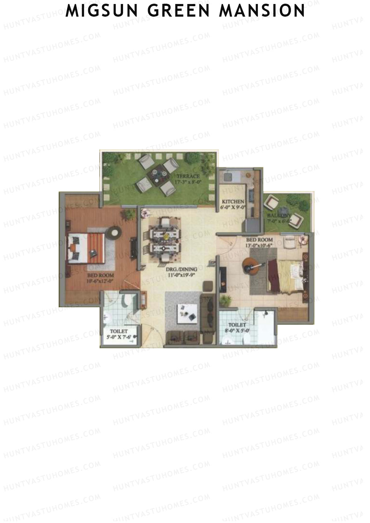 Migsun Green Mansion Royal Unit 5 Floor Plan