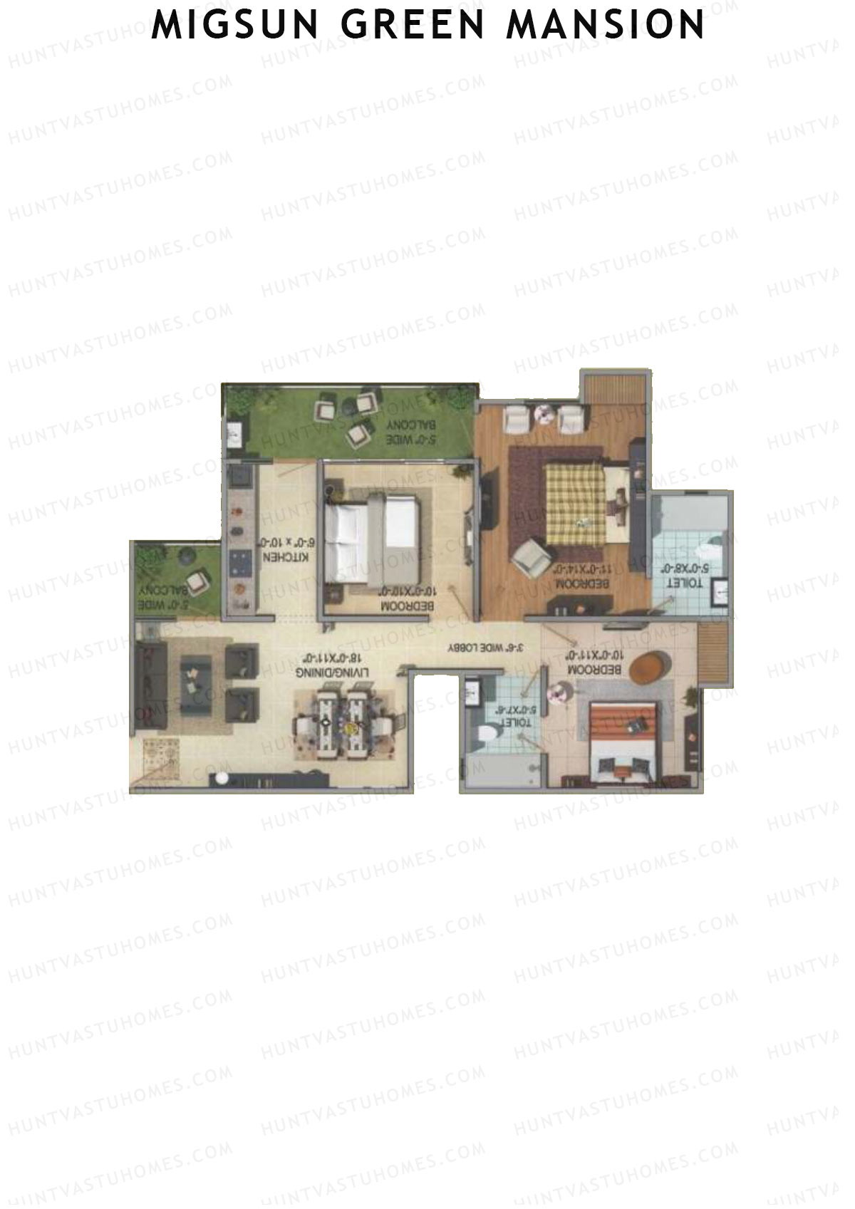 Migsun Green Mansion Royal Unit 6 Floor Plan