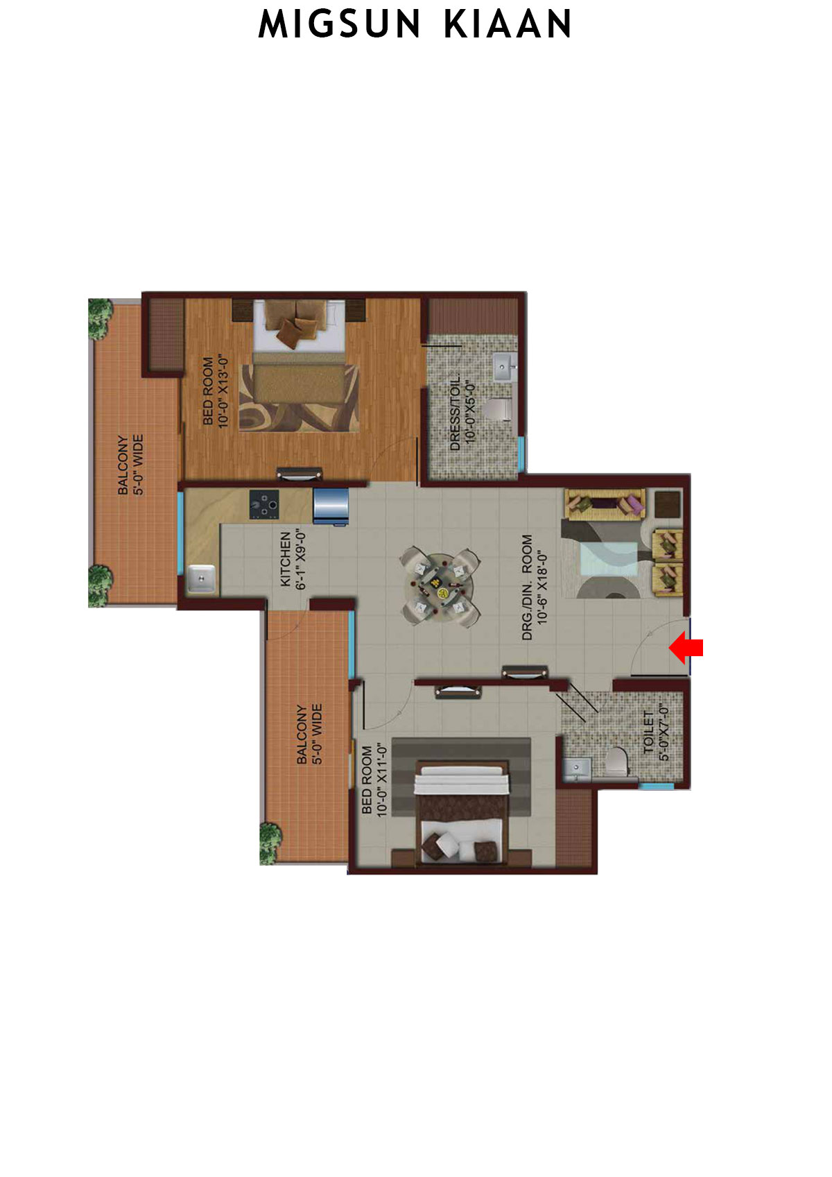 Migsun Kiaan Tower A Unit 12 Floor Plan