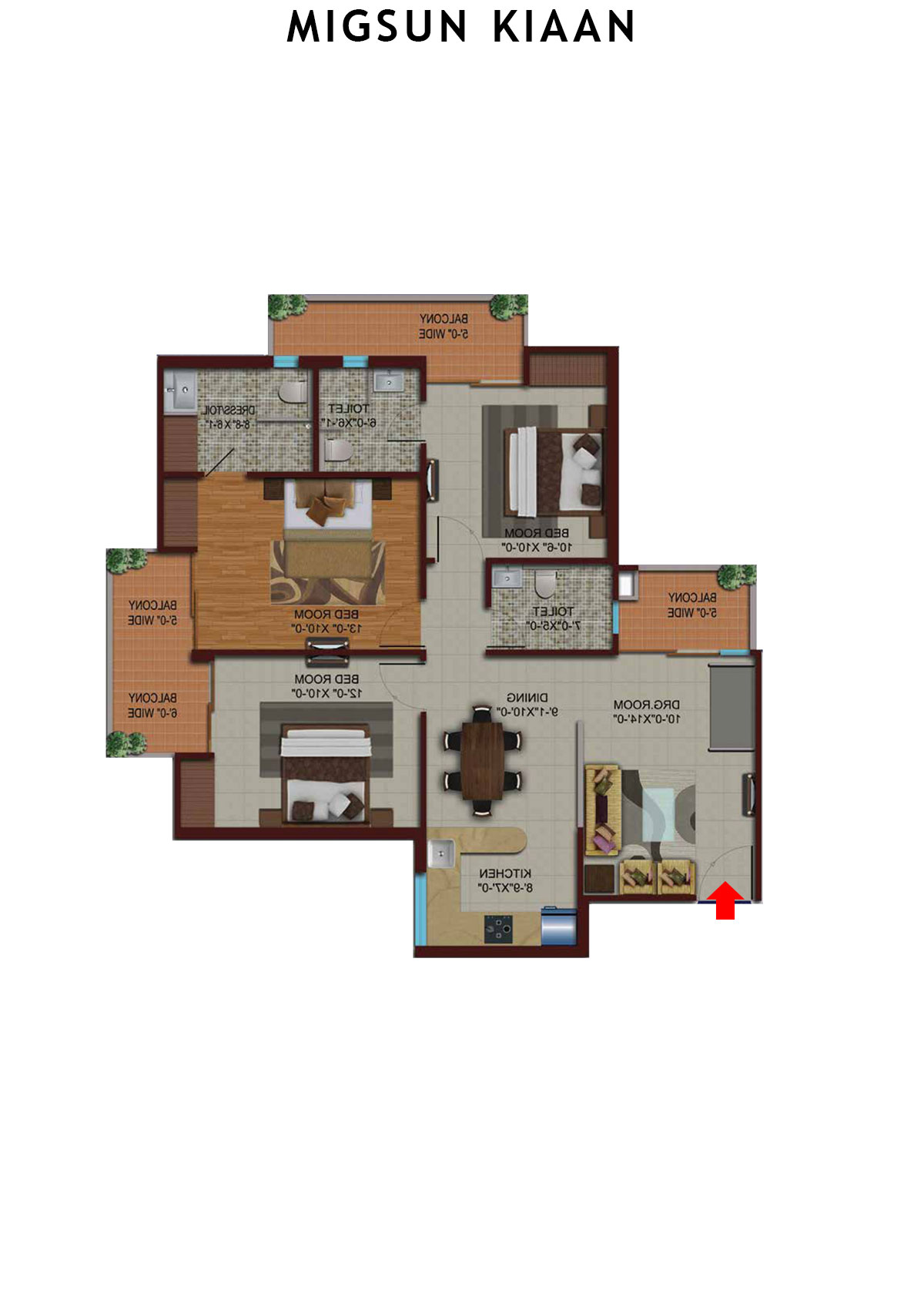 Migsun Kiaan Tower A Unit 1 Floor Plan