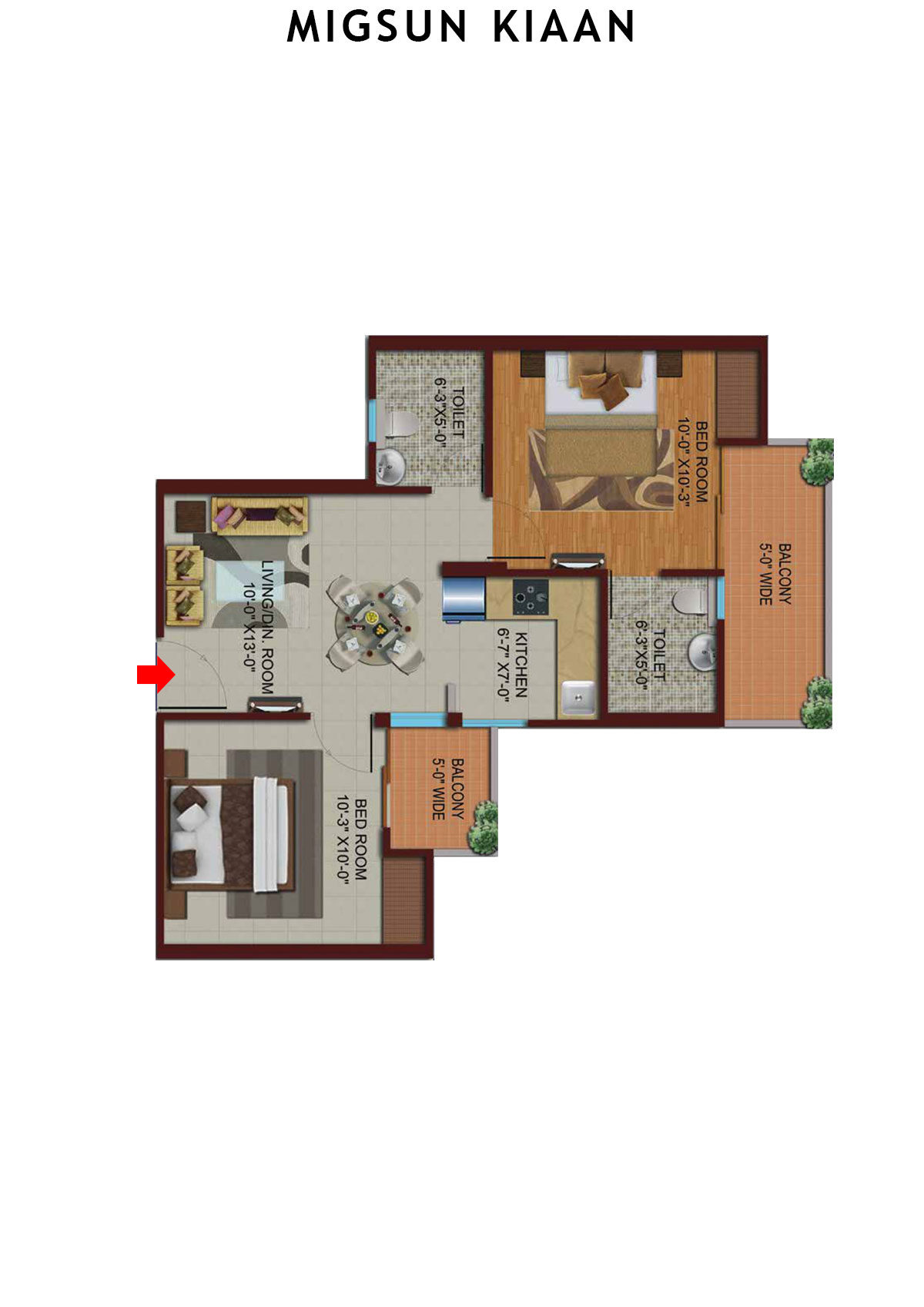 Migsun Kiaan Tower A Unit 3 Floor Plan
