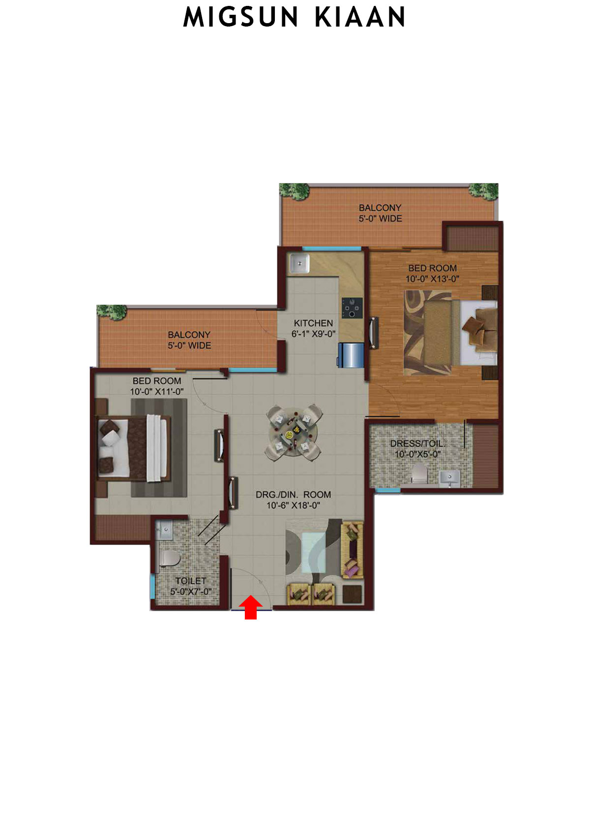 Migsun Kiaan Tower A Unit 4 Floor Plan