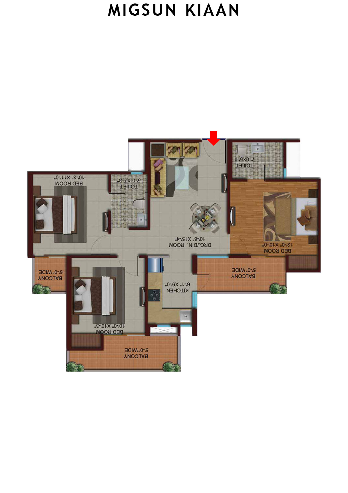 Migsun Kiaan Tower A Unit 9 (Type  B) Floor Plan