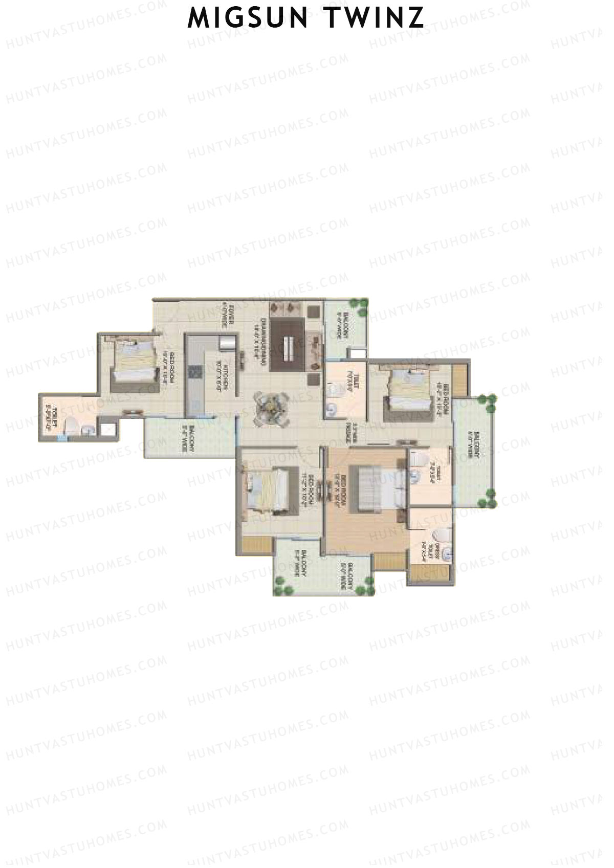 Migsun Twinz Sun 10 Unit 1 (Type A) Floor Plan