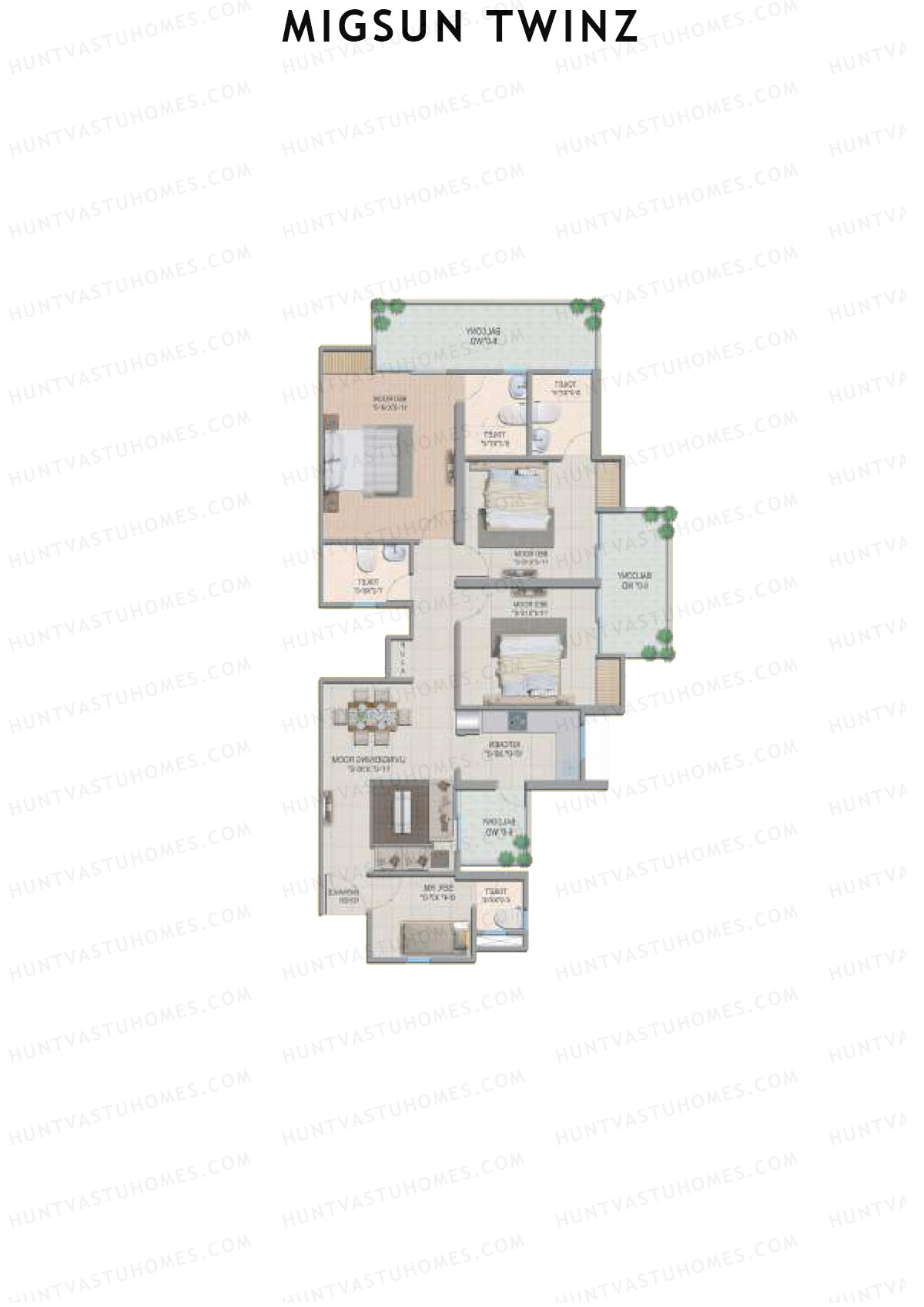 Migsun Twinz Sun 1 Unit 1 Floor Plan