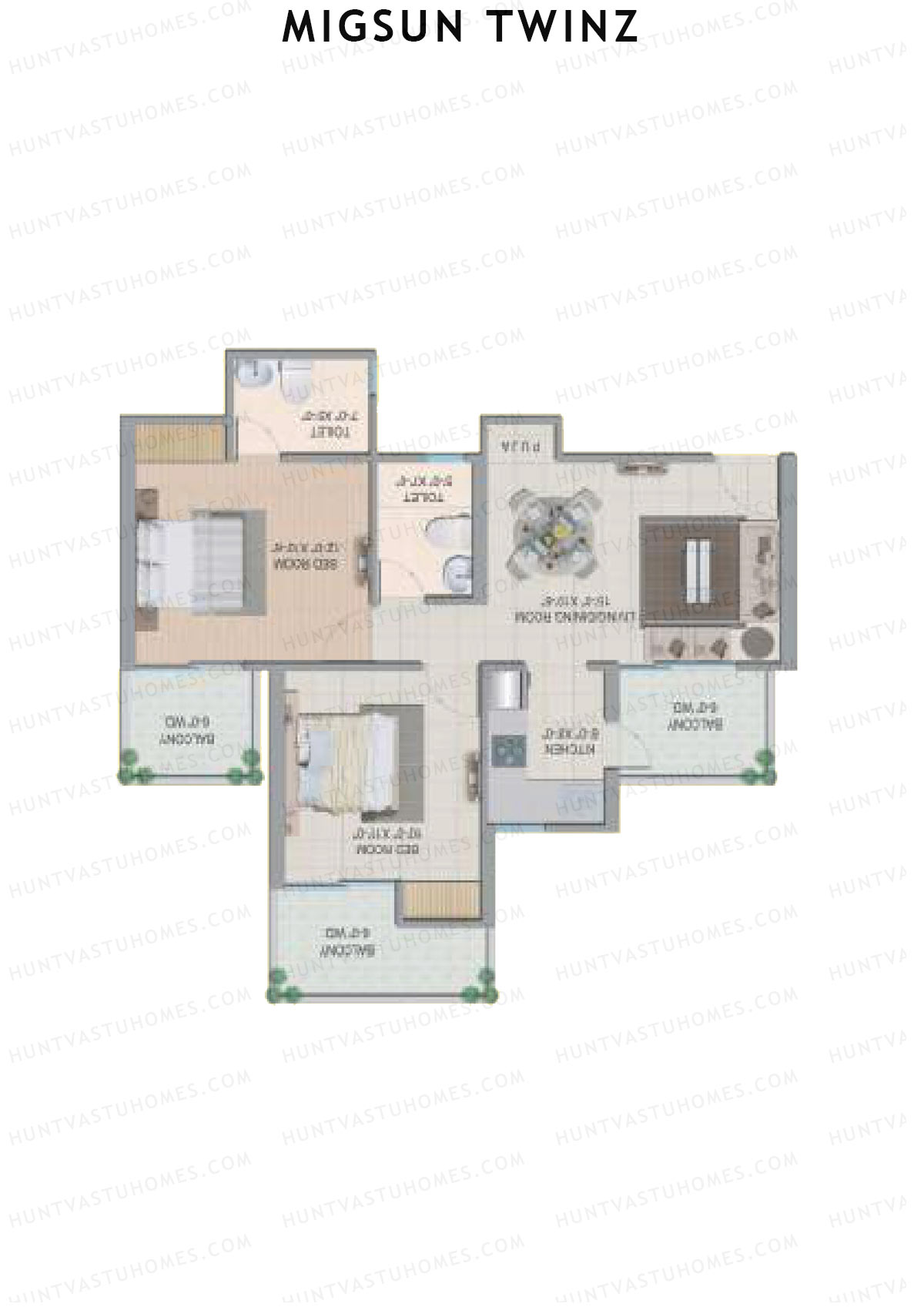 Migsun Twinz Sun 1 Unit 5 (Type A) Floor Plan