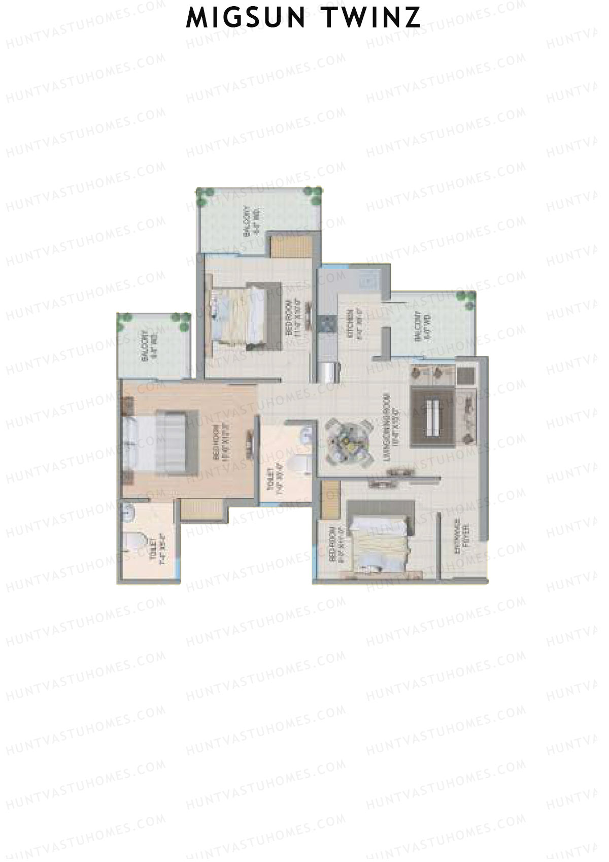 Migsun Twinz Sun 2 Unit 1 Floor Plan