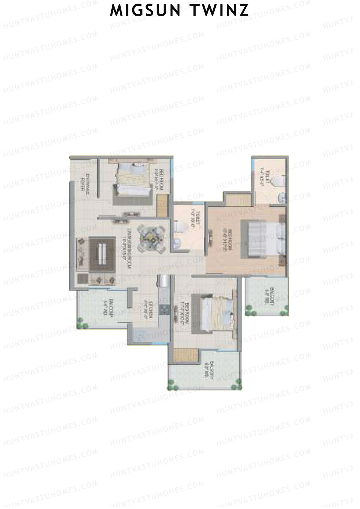Migsun Twinz Sun 2 Unit 5 Floor Plan