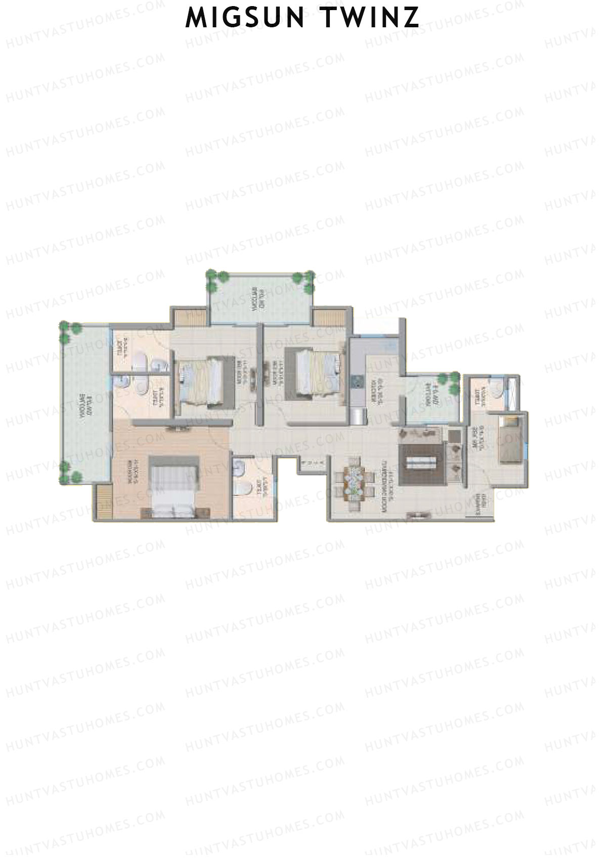 Migsun Twinz Sun 3 Unit 1 Floor Plan