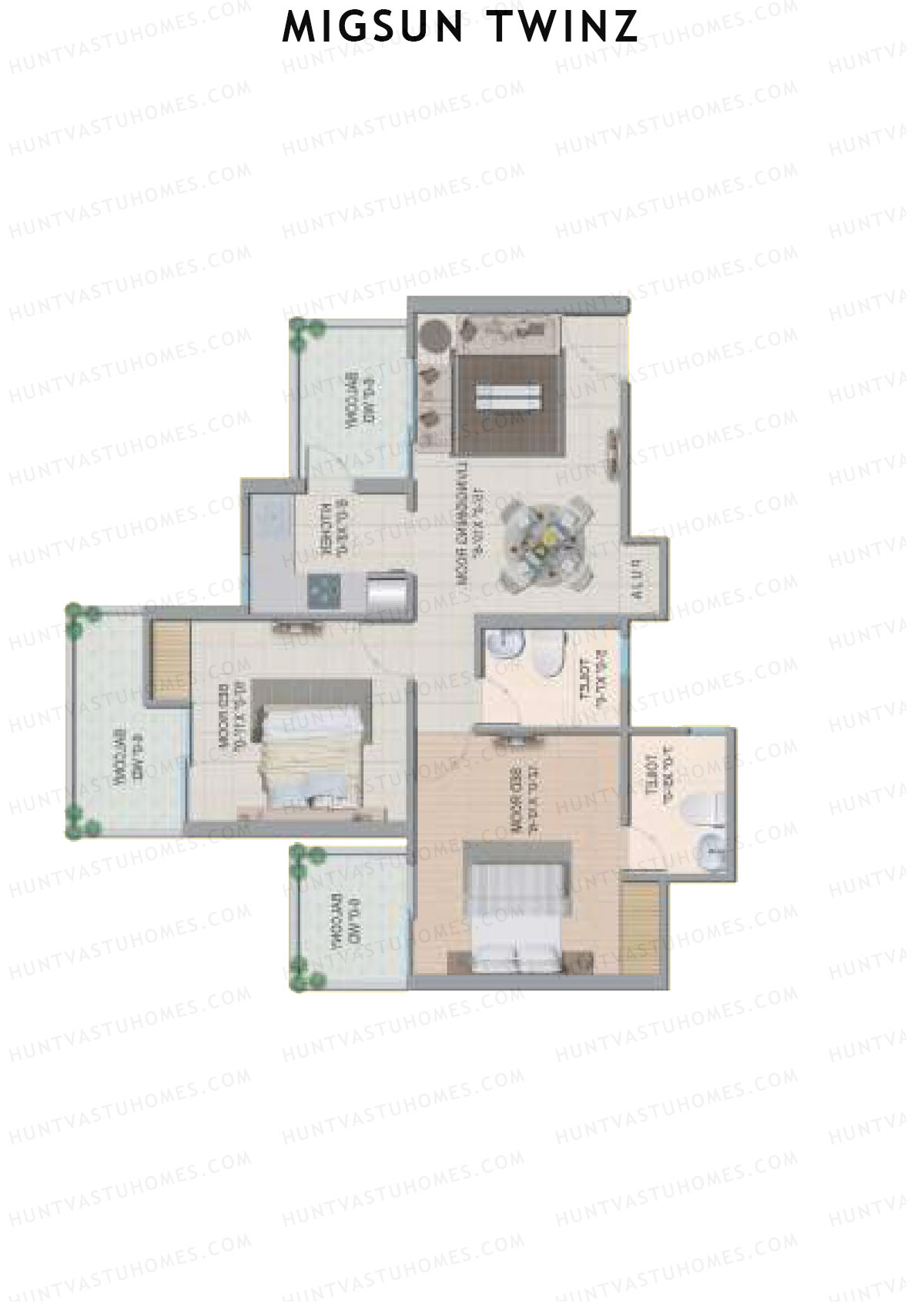 Migsun Twinz Sun 3 Unit 3 (Type A) Floor Plan