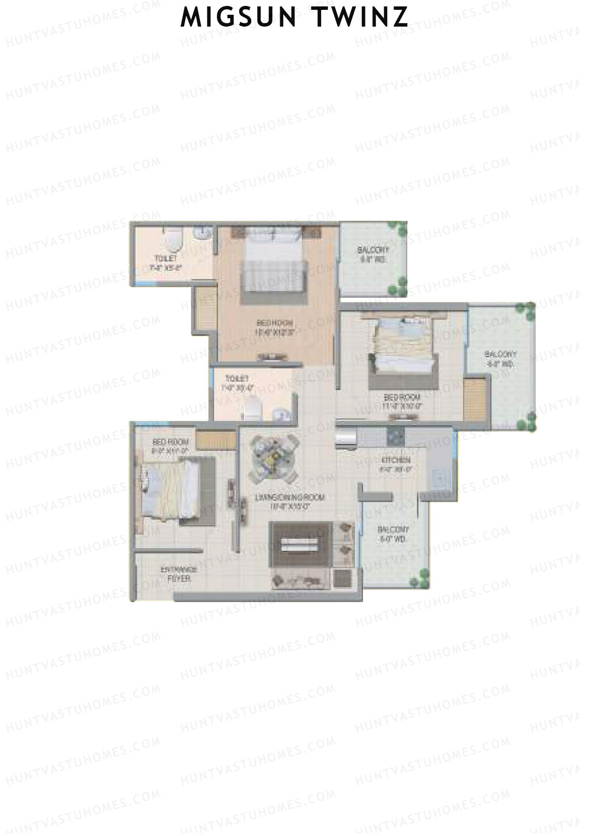 Migsun Twinz Sun 3 Unit 6 Floor Plan
