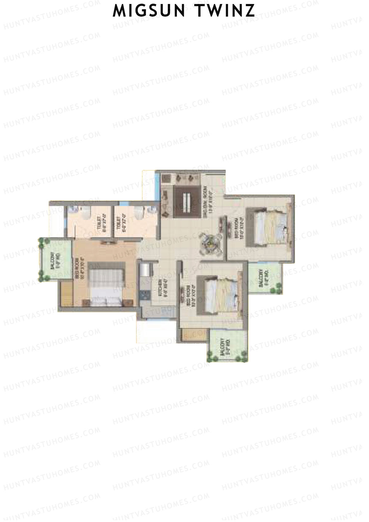 Migsun Twinz Sun 4 Unit 2 (Type B) Floor Plan