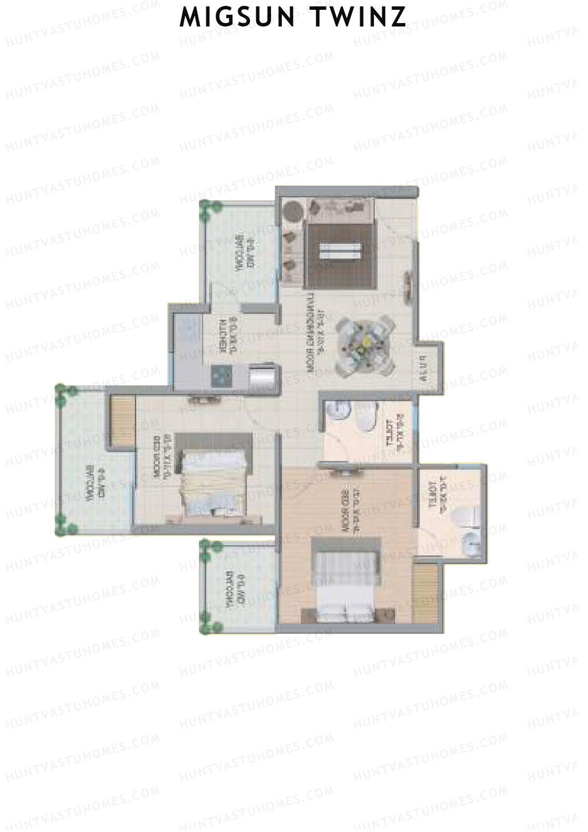 Migsun Twinz Sun 4 Unit 3 Floor Plan