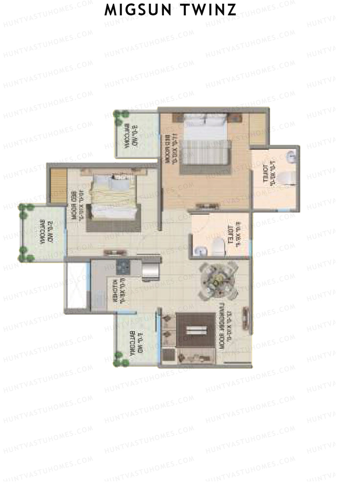 Migsun Twinz Sun 4 Unit 7 Floor Plan