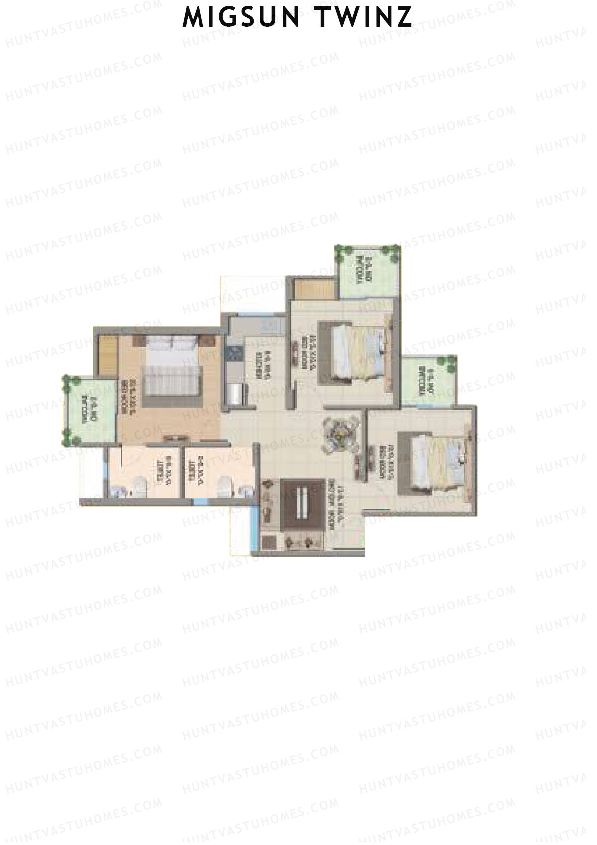Migsun Twinz Sun 5 Unit 2 (Type B) Floor Plan