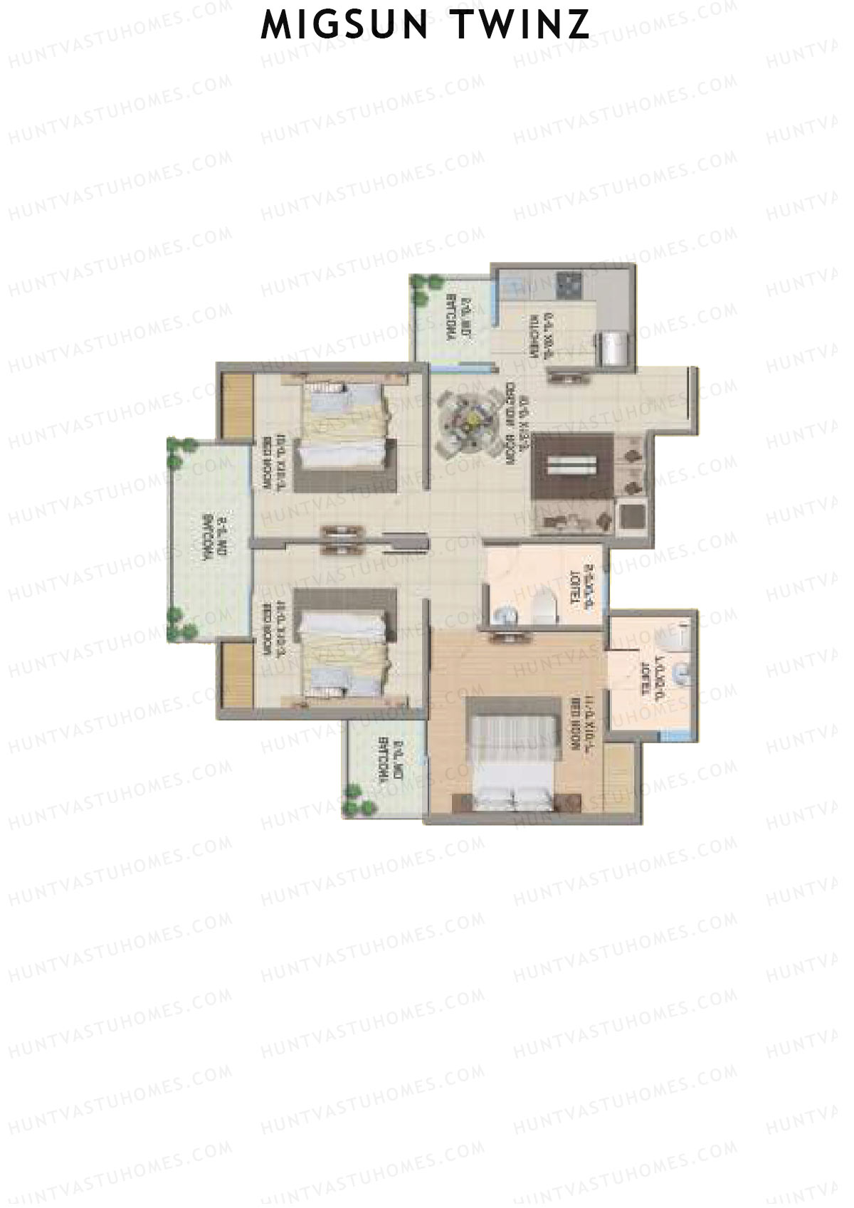 Migsun Twinz Sun 6 Unit 6 Floor Plan