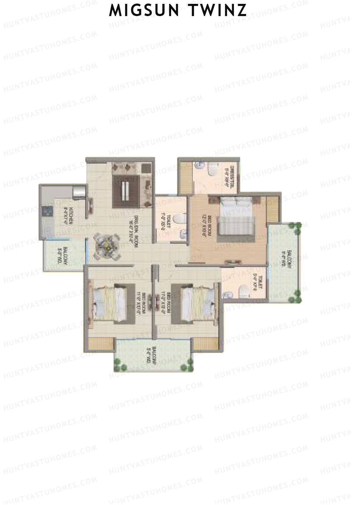 Migsun Twinz Sun 7 Unit 2 Floor Plan