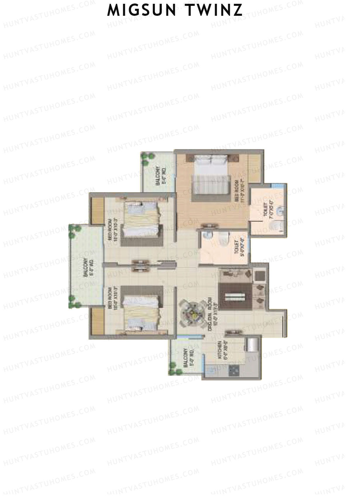 Migsun Twinz Sun 7 Unit 6 Floor Plan